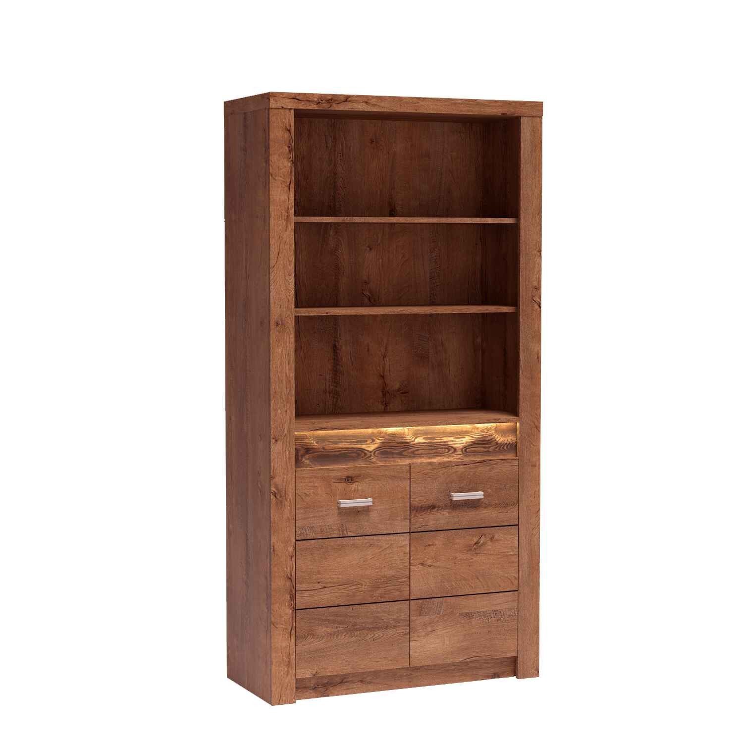 Masseno Bücherregal ZERI 192 x 96 cm Standregal Büroregal Bücherschrank Braun