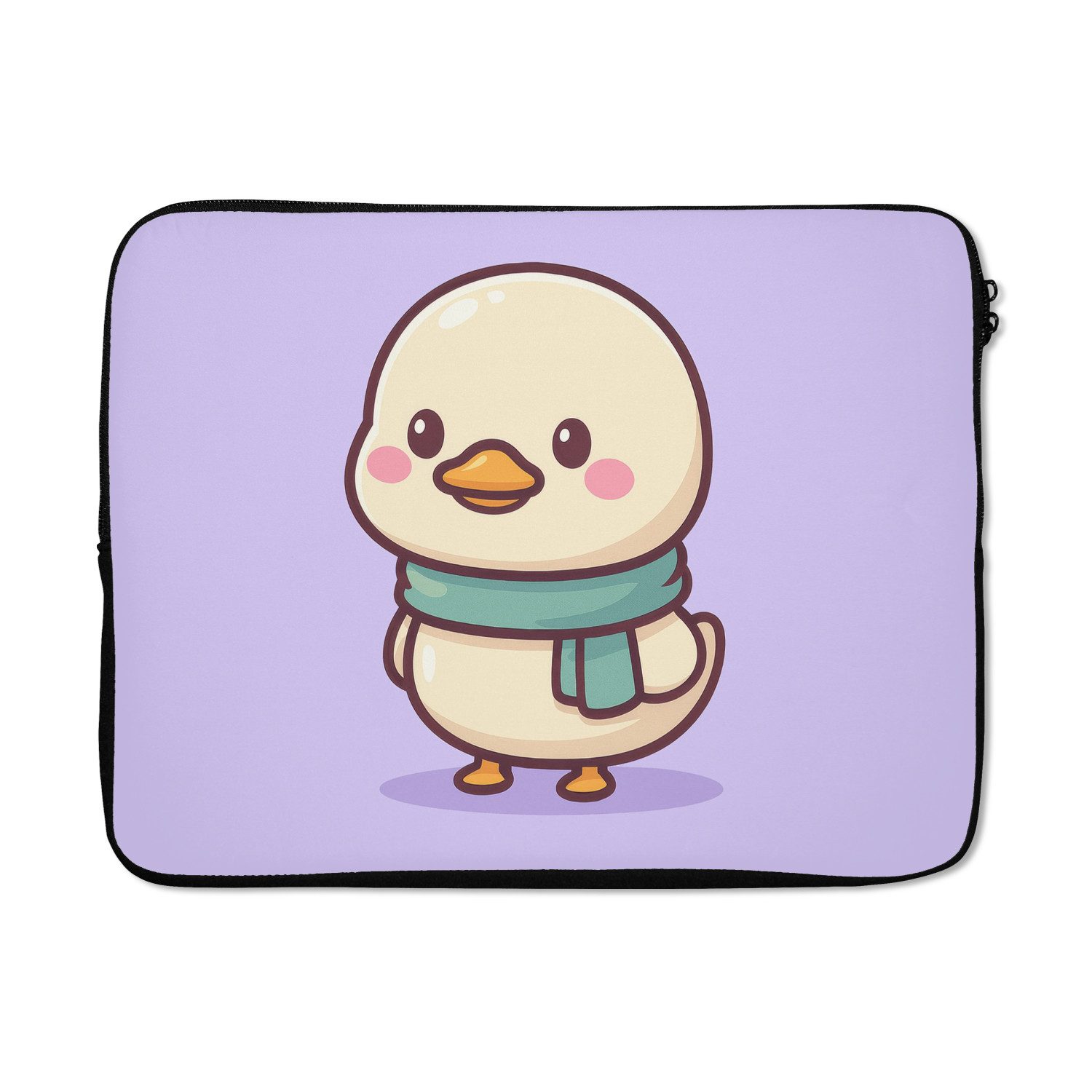MuchoWow Laptop-Hülle Duck - Schal - Lila 15 Zoll, Schutzhülle für Laptop, Schutz gegen Kratzern, Laptoptasche