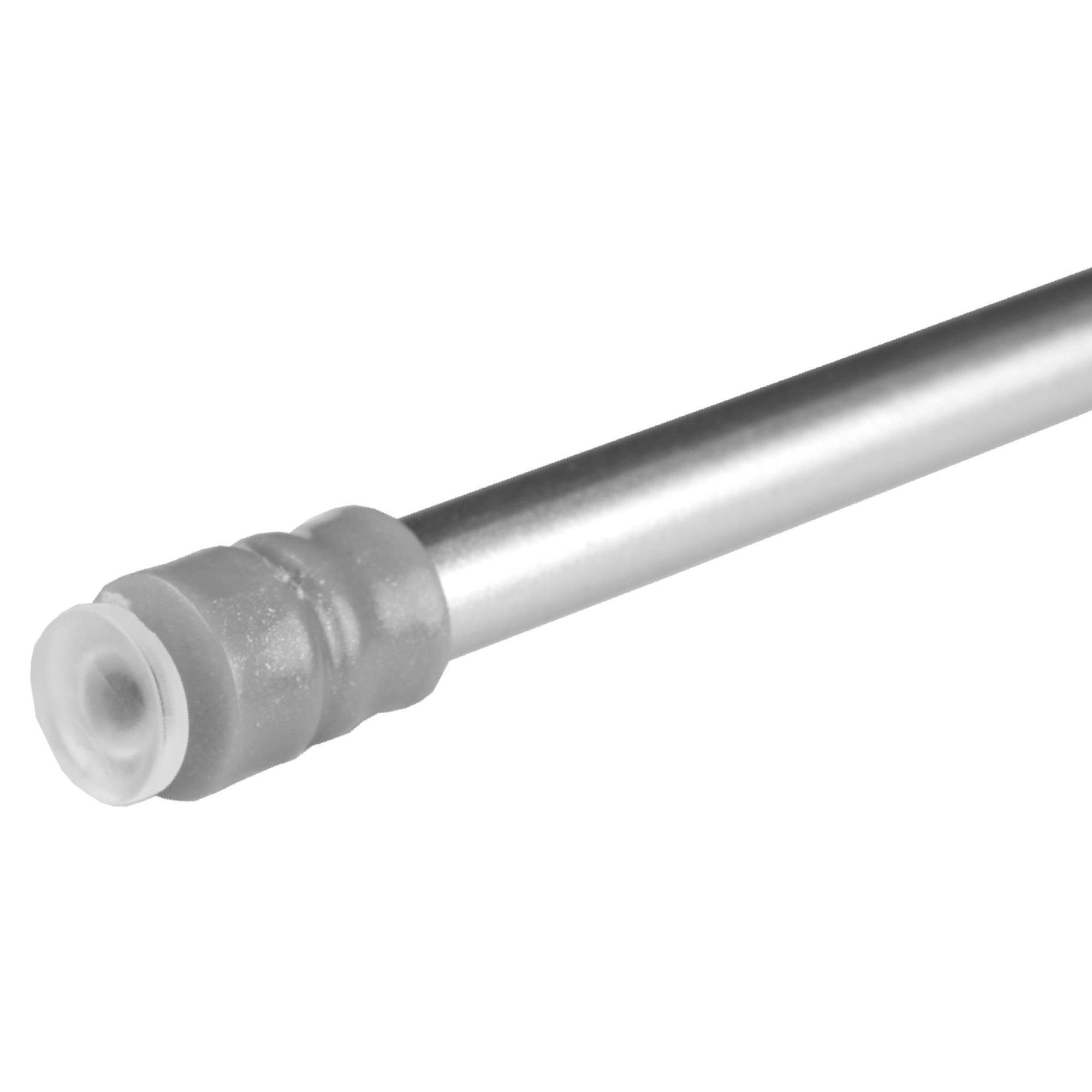 Bestlivings Klemmstange stufenlos ausziehbar – kein Bohren, kein Kleben, Ø 10 mm, 1-läufig, ausziehbar, ohne Bohren, geklemmt, Metall, Gardinenstange mit rutschfesten Gummipuffern, für Bad & Küche