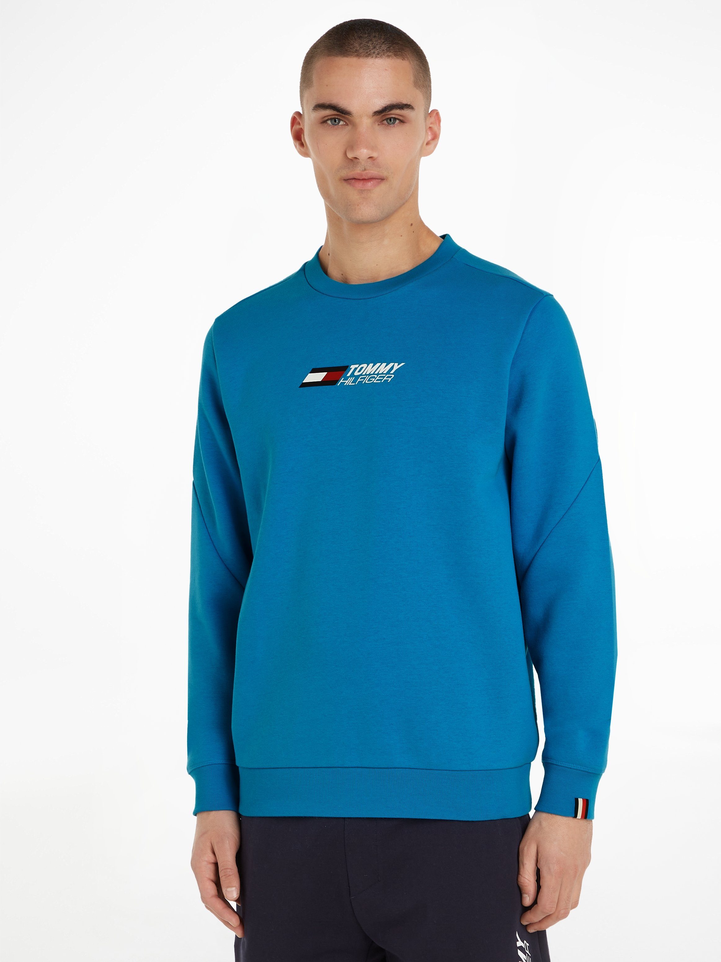 Tommy Hilfiger Sport Sweatshirt ESSENTIALS CREW Cerulean Aqua