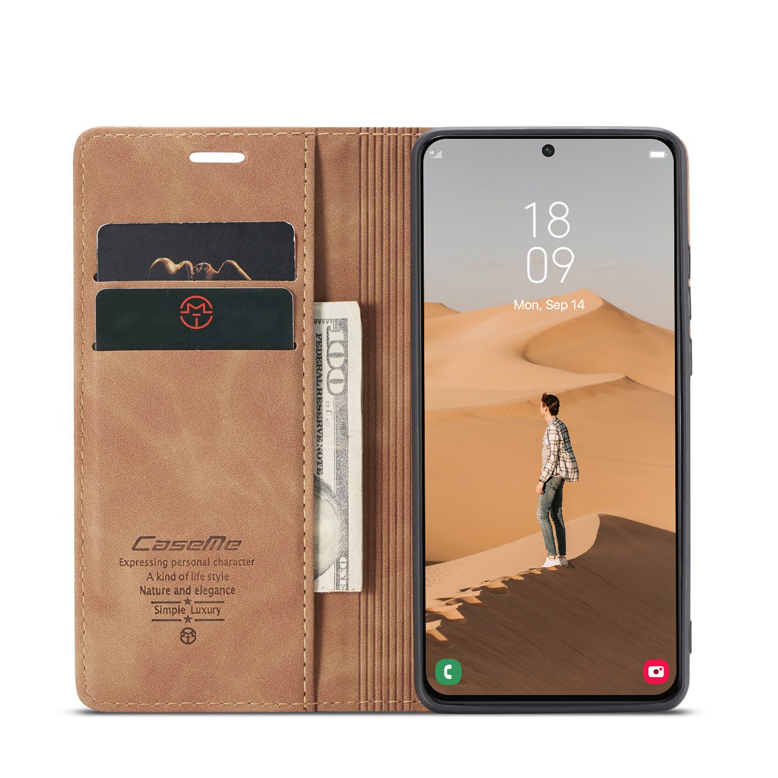 CaseMe Handyhülle Premium Hülle für Samsung Klapphülle
