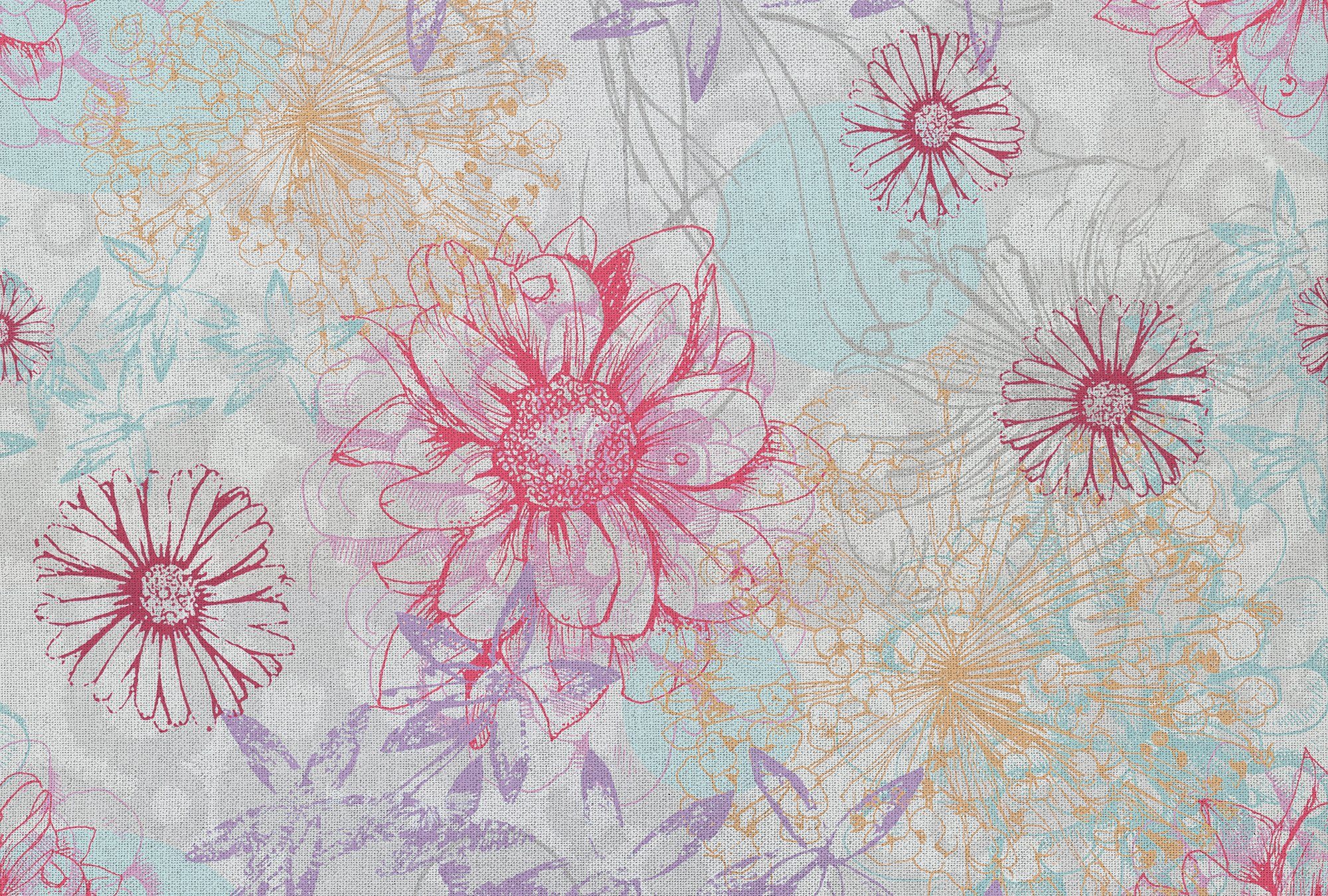 Architects Paper Fototapete Atelier 47 Flower Artwork 2, glatt, floral, (4 St), Vlies, Wand, Schräge, Decke