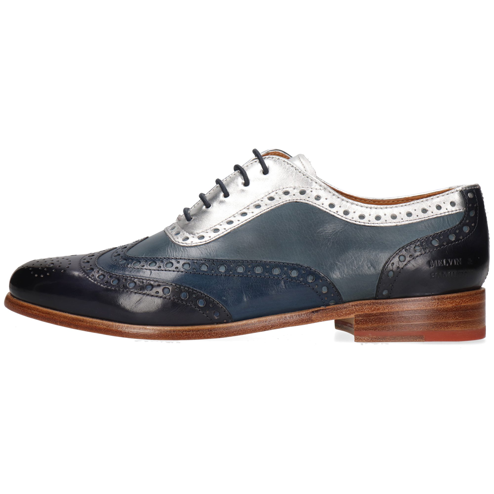 Melvin & Hamilton Selina 56 Leder-Oxford Schuhe für Damen Schnürschuh Flache Absätze, Echtes Leder, Vegetabile Gerbung
