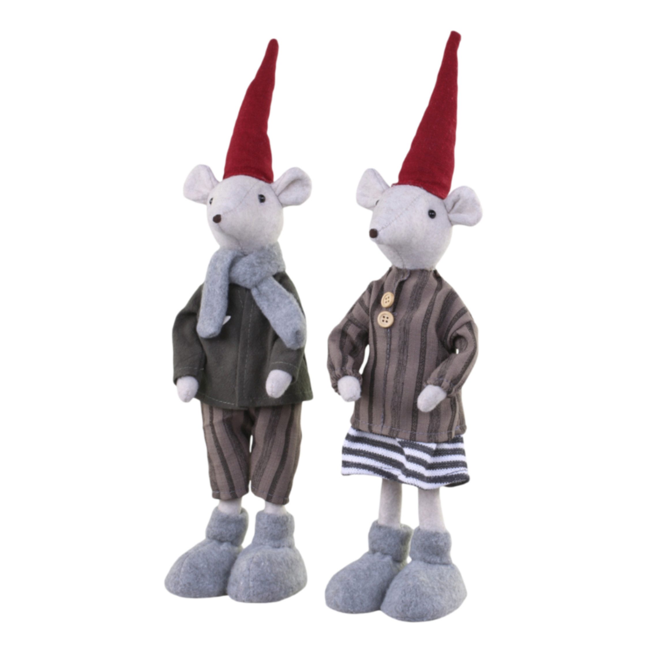 Chic Antique Dekofigur Chic Antique Asger & Agnes Weihnachtsmaus stehend 2er Set