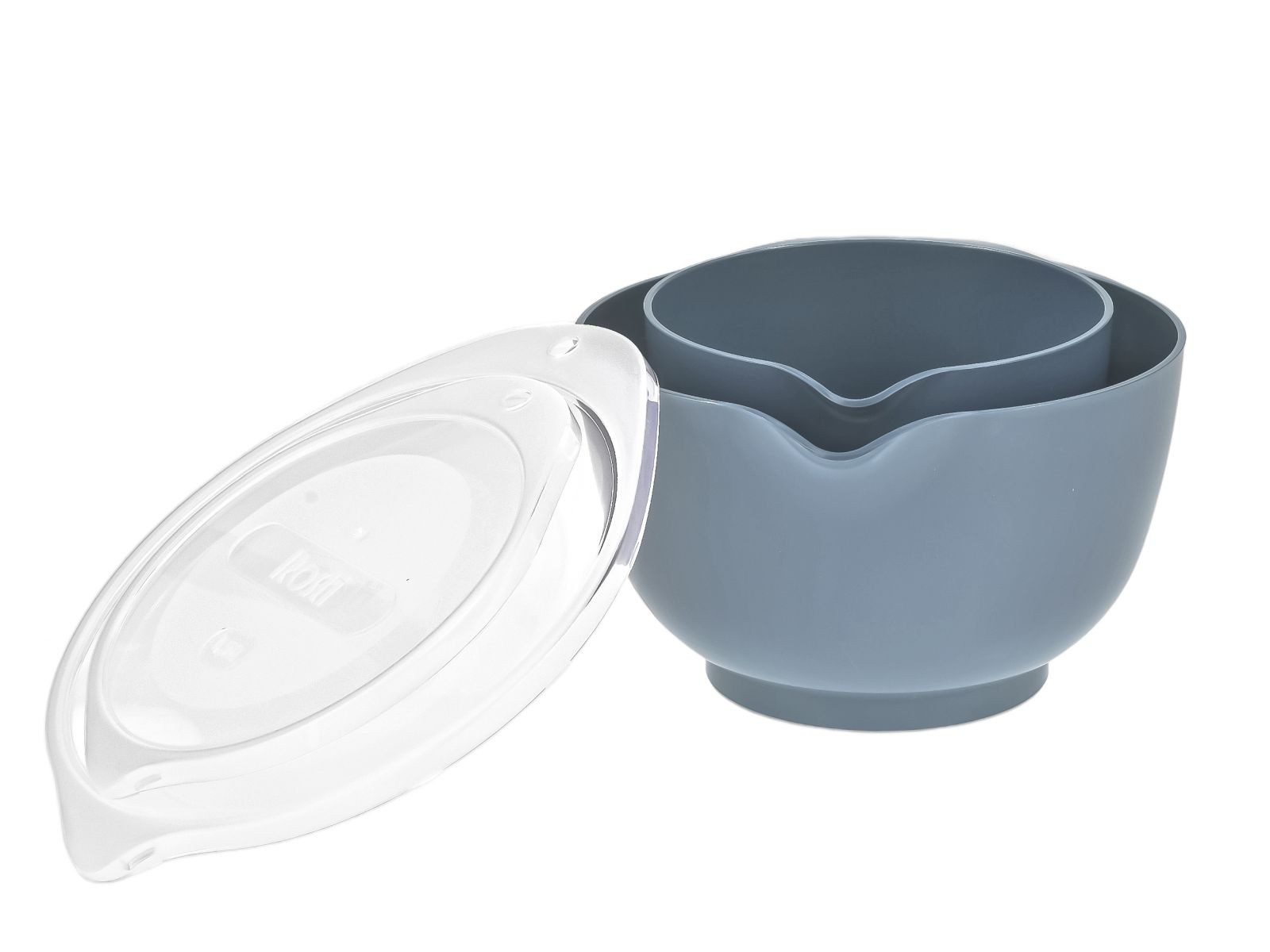 ROSTI Rührschüssel "Margrethe New" 1,5 und 3 Liter Set mit Deckel, Kunststoff, (Spar-Set, 2-tlg), spülmaschinenfest, auch für Mikrowelle und Gefrierschrank (blau)