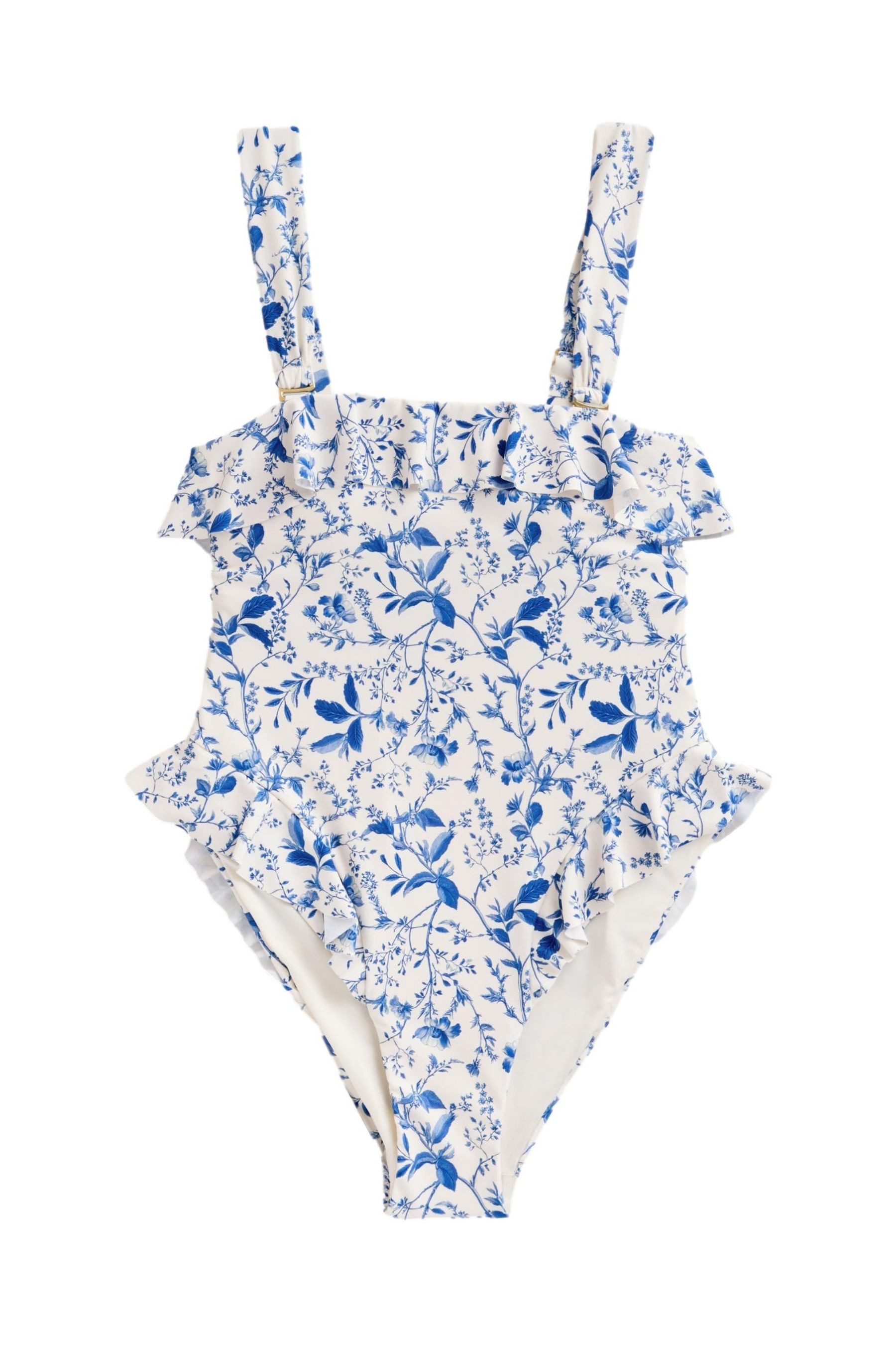 Badeanzug Bauchformender Bandeau-Badeanzug mit Rüschen