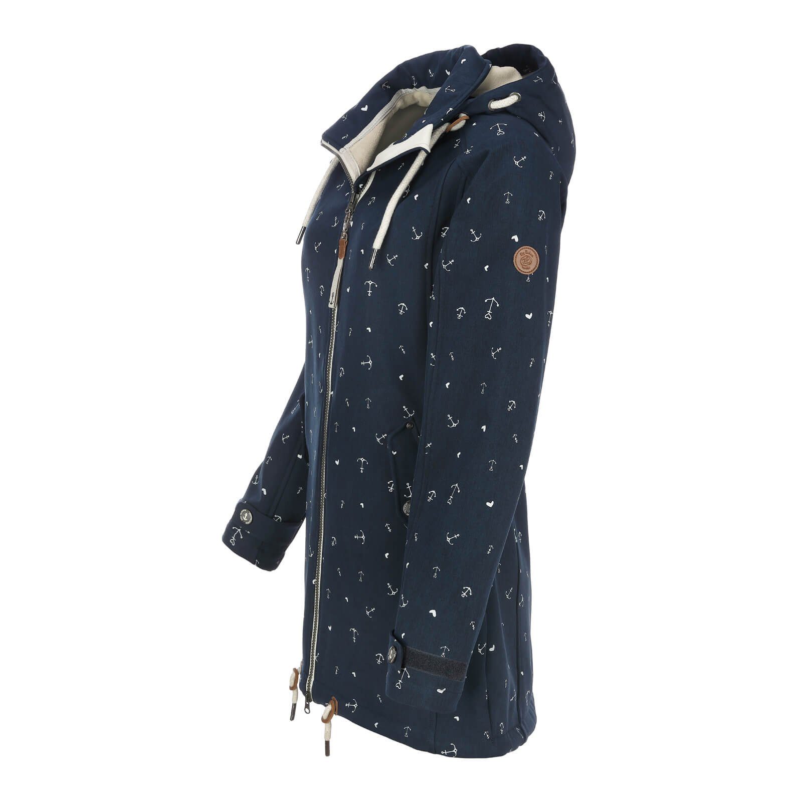Dry Fashion Softshellmantel Damen Softshelljacke Plön Allover-Print Anker m günstig online kaufen