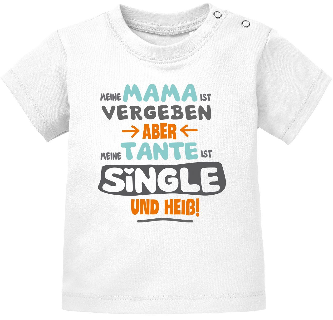 Print-Shirt Baby T-Shirt kurzarm Babyshirt Meine Mama ist vergeben aber meine