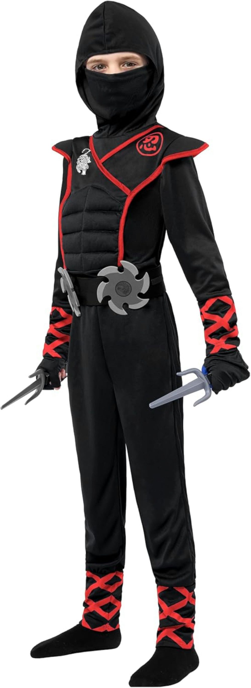 UE Stock Kostüm Kinder Halloween Ninja Kostüm mit mit Rüstung Gr. XXL 14-16 Jahre, für Ninja-Mottopartys und alltägliche Abenteuer