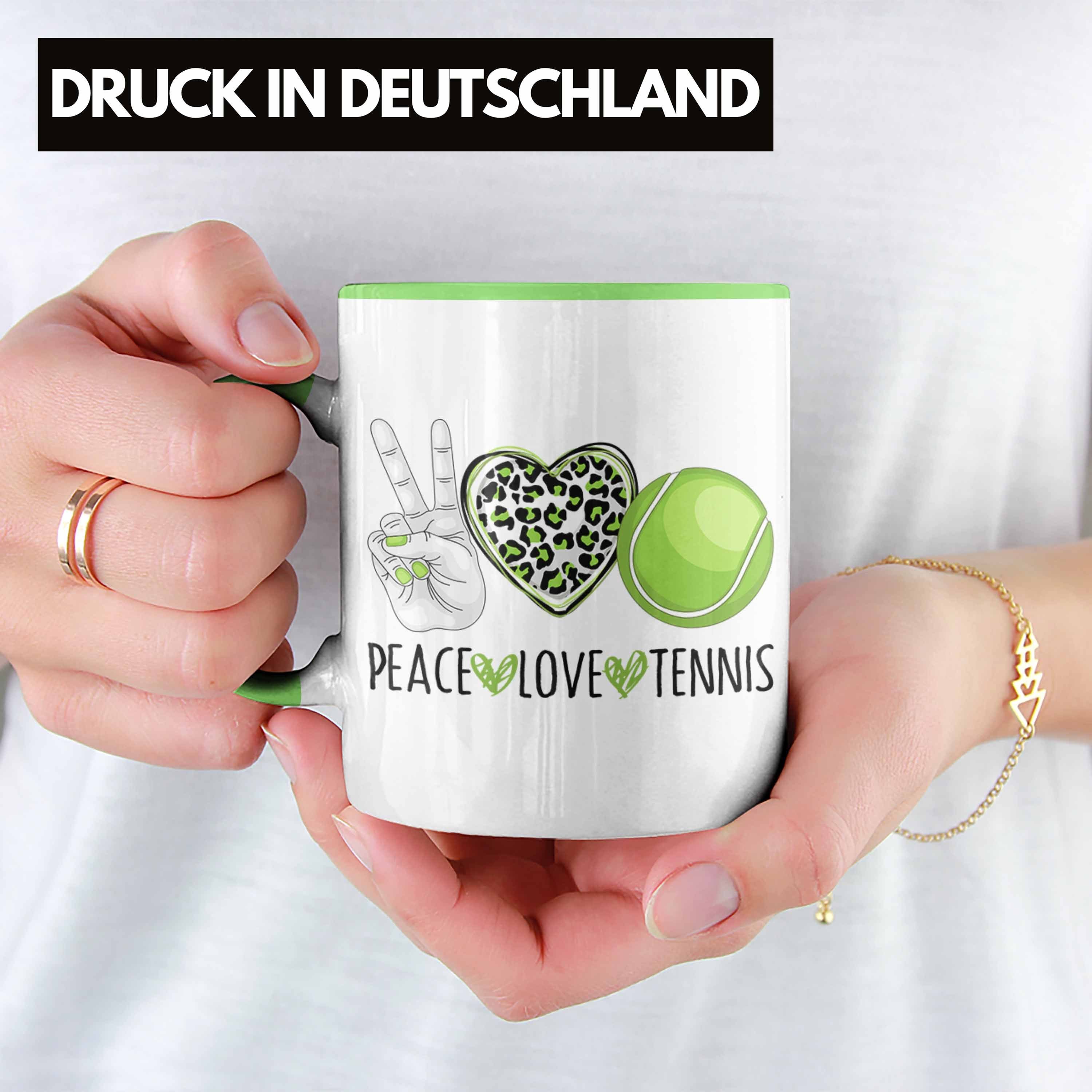 Trainer Coach Tasse für Grün Tasse Tennis-Spieler Geschenk Tennis Lustige Trendation "Peace