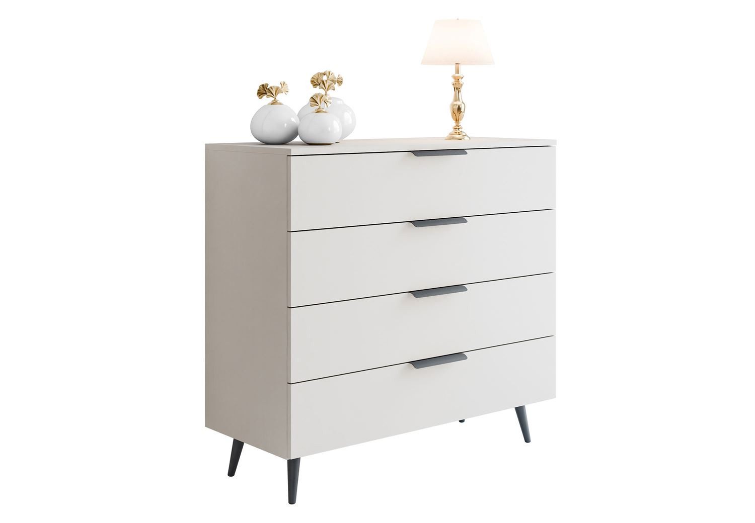 Lookway Kommode LINA KASCHMIR 95 mit LED Beleuchtung auf hohen Füßen, Breite: 95 cm