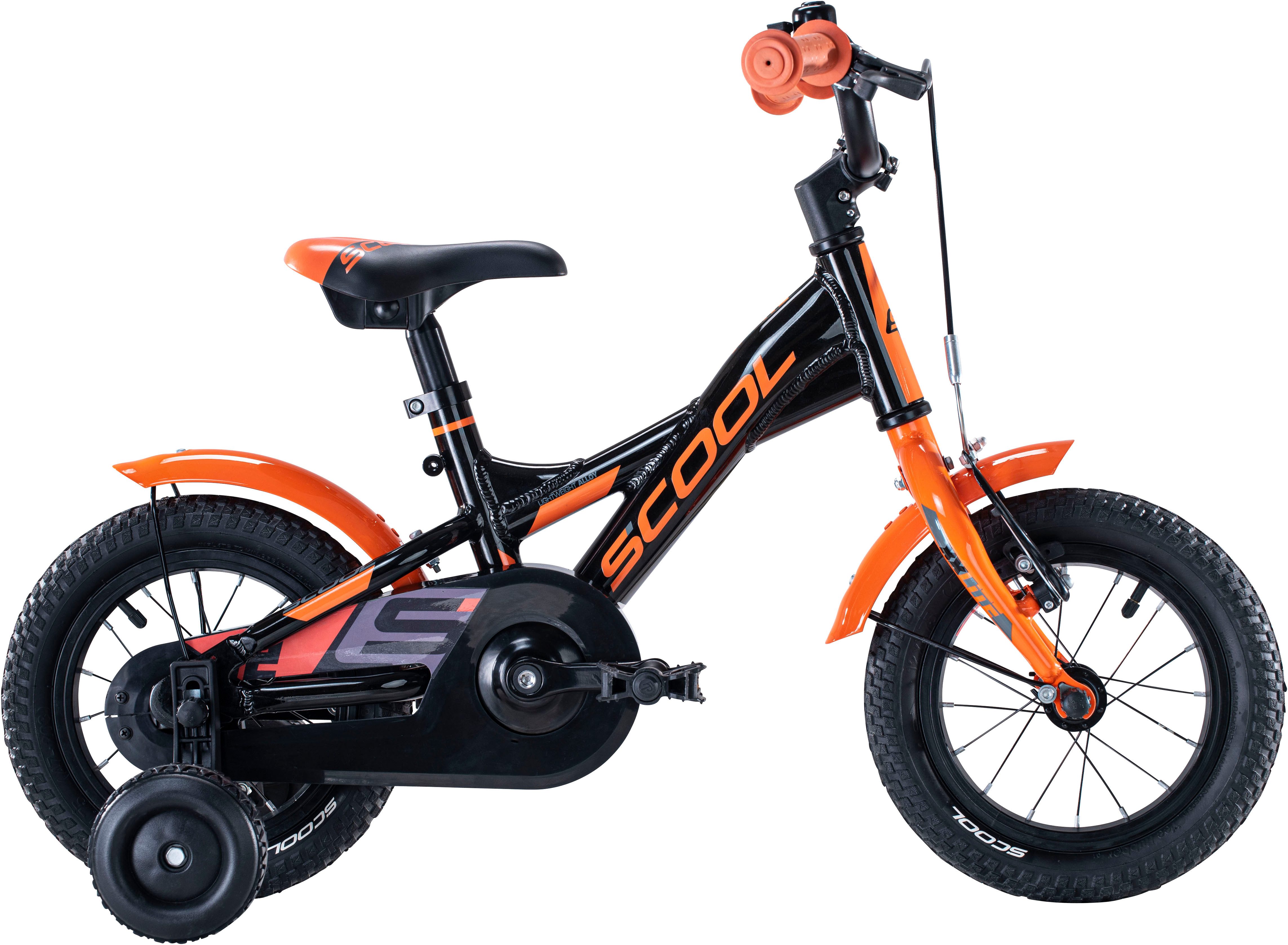 S’COOL Kinderfahrrad S'COOL XXlite 12-1S - Black/Orange, 1 Gang, ohne Schaltung