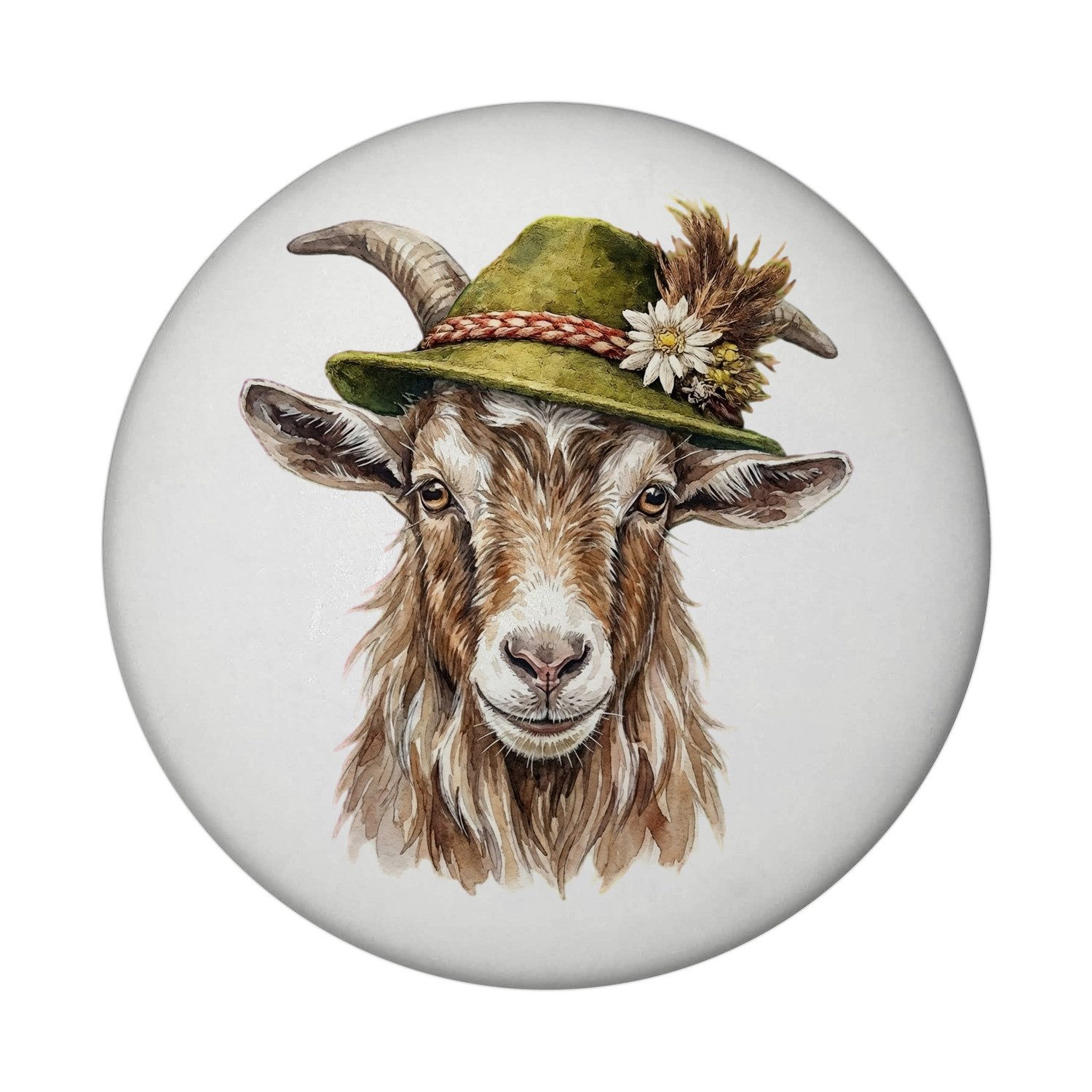 speecheese Magnet Ziege mit alpenländischem Trachtenhut Magnet mit Flaschenöffner von speecheese