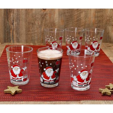 Ritzenhoff & Breker Glas Ritzenhoff Santa Family Winter 6x Glühweingläser 240ml H11cm, Glas