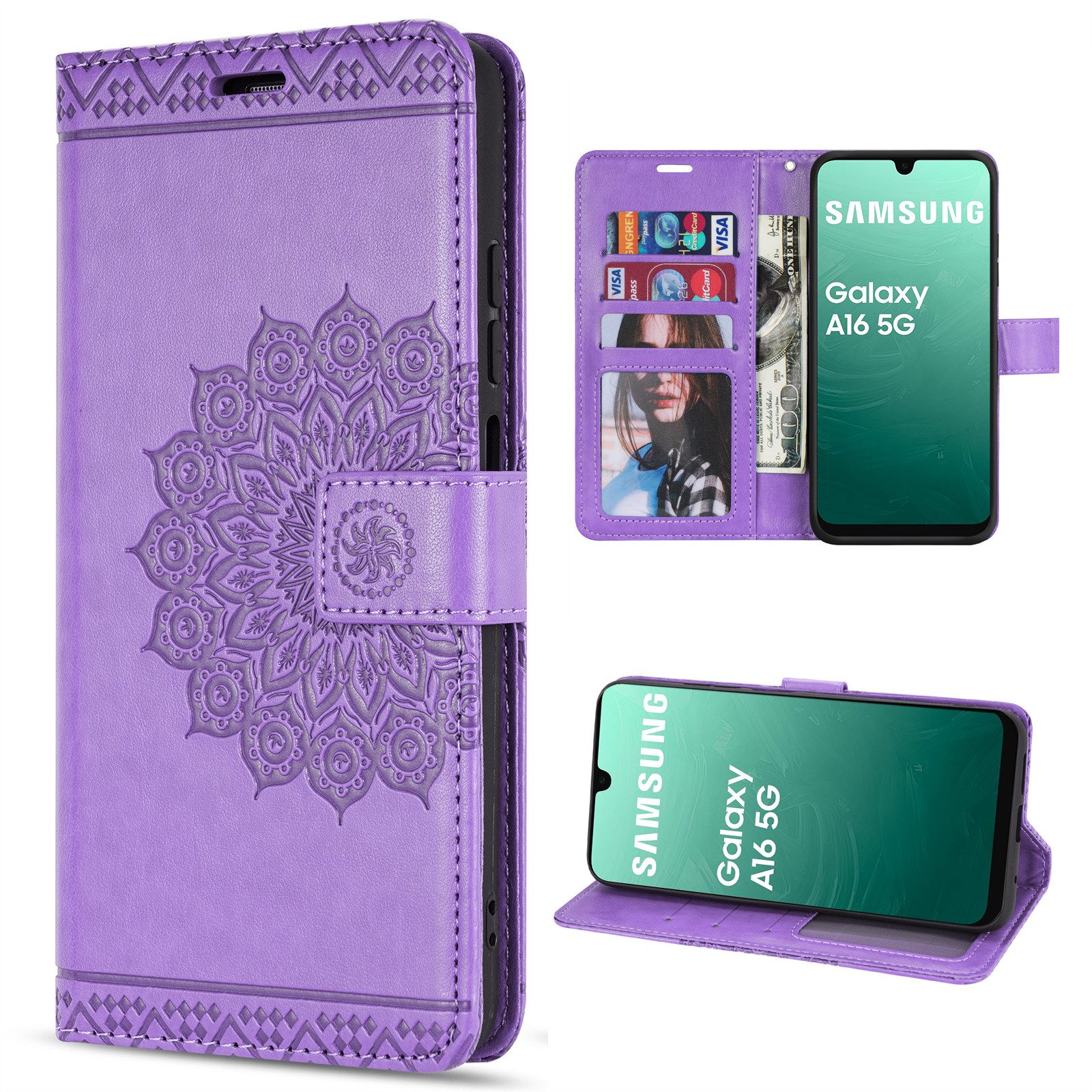 betterfon Handyhülle Handytasche für Samsung Galaxy A16 Klapphülle, Wallet Case mit Kartenfächern Magnetverschluss und weicher Innenhülle