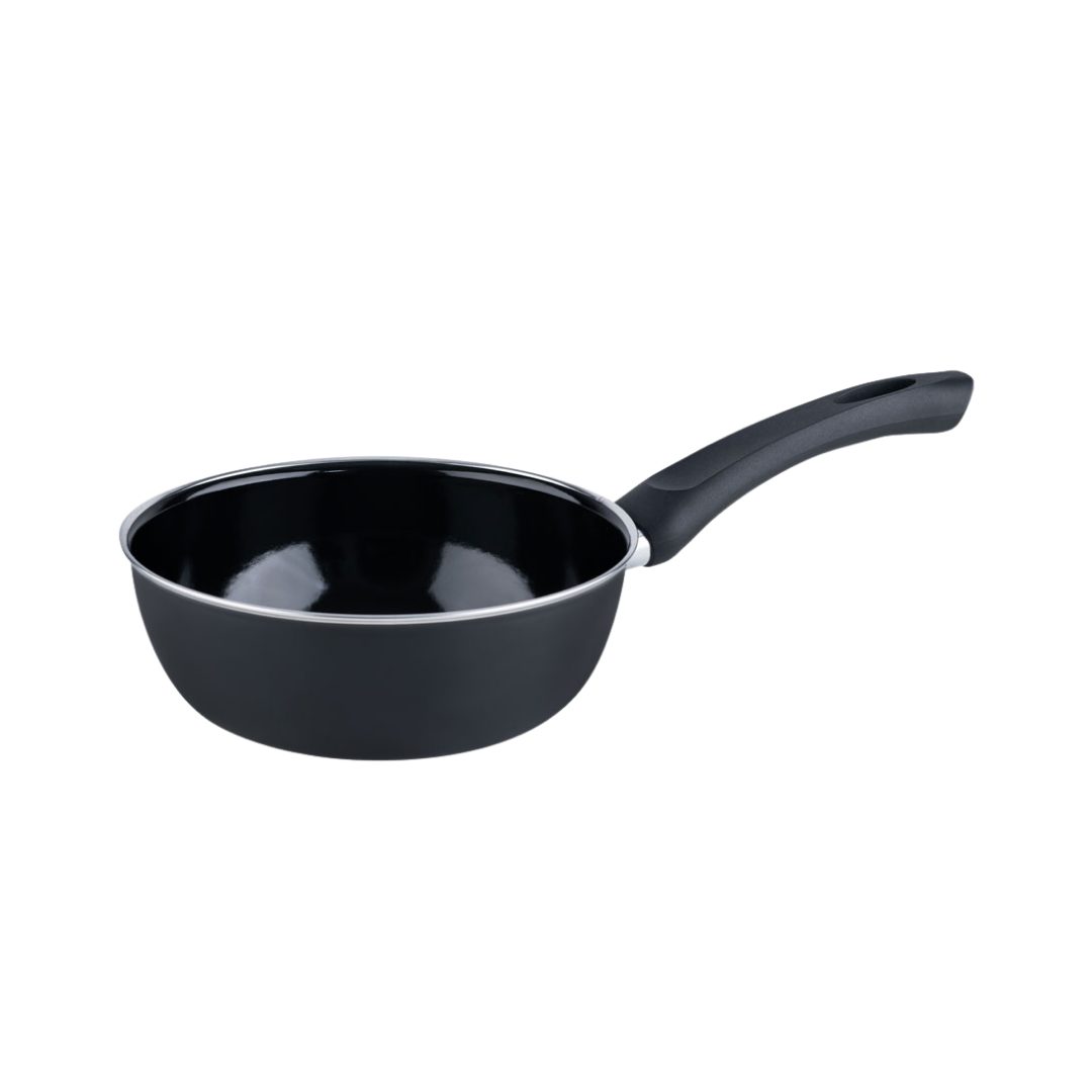 Riess Bratpfanne Schwarzemaille Gourmet Pfanne 20cm hoch, Emaille