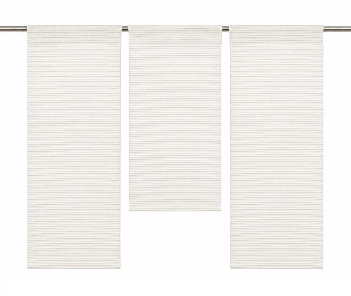 HOME WOHNIDEEN Scheibengardine Mini Flächenvorhang 055987-1001, Stangendurchzug, halbtransparent, inkl. Beschwerungsstäbe