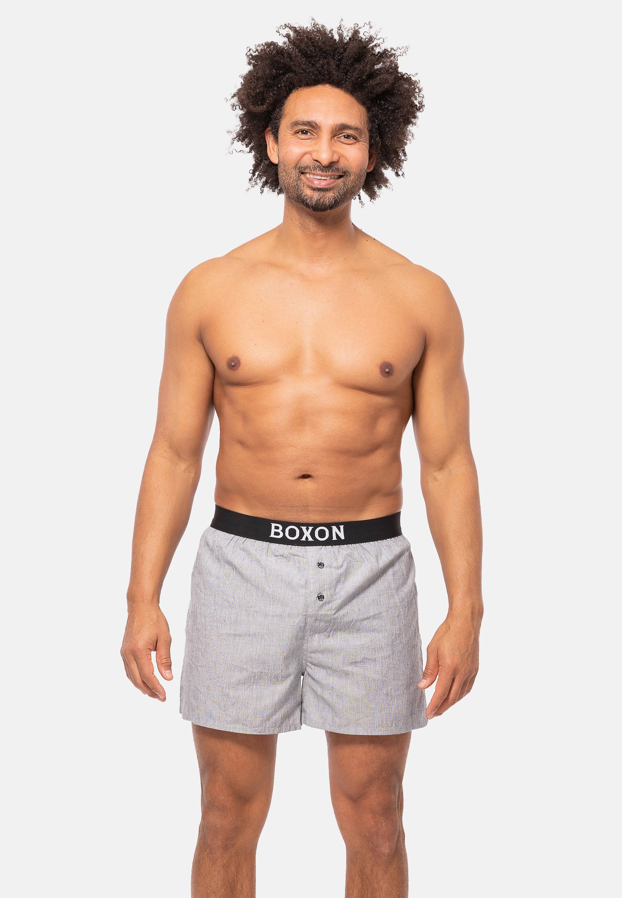 BOXON Boxershorts 6er Pack Web (Spar-Set, günstig online kaufen