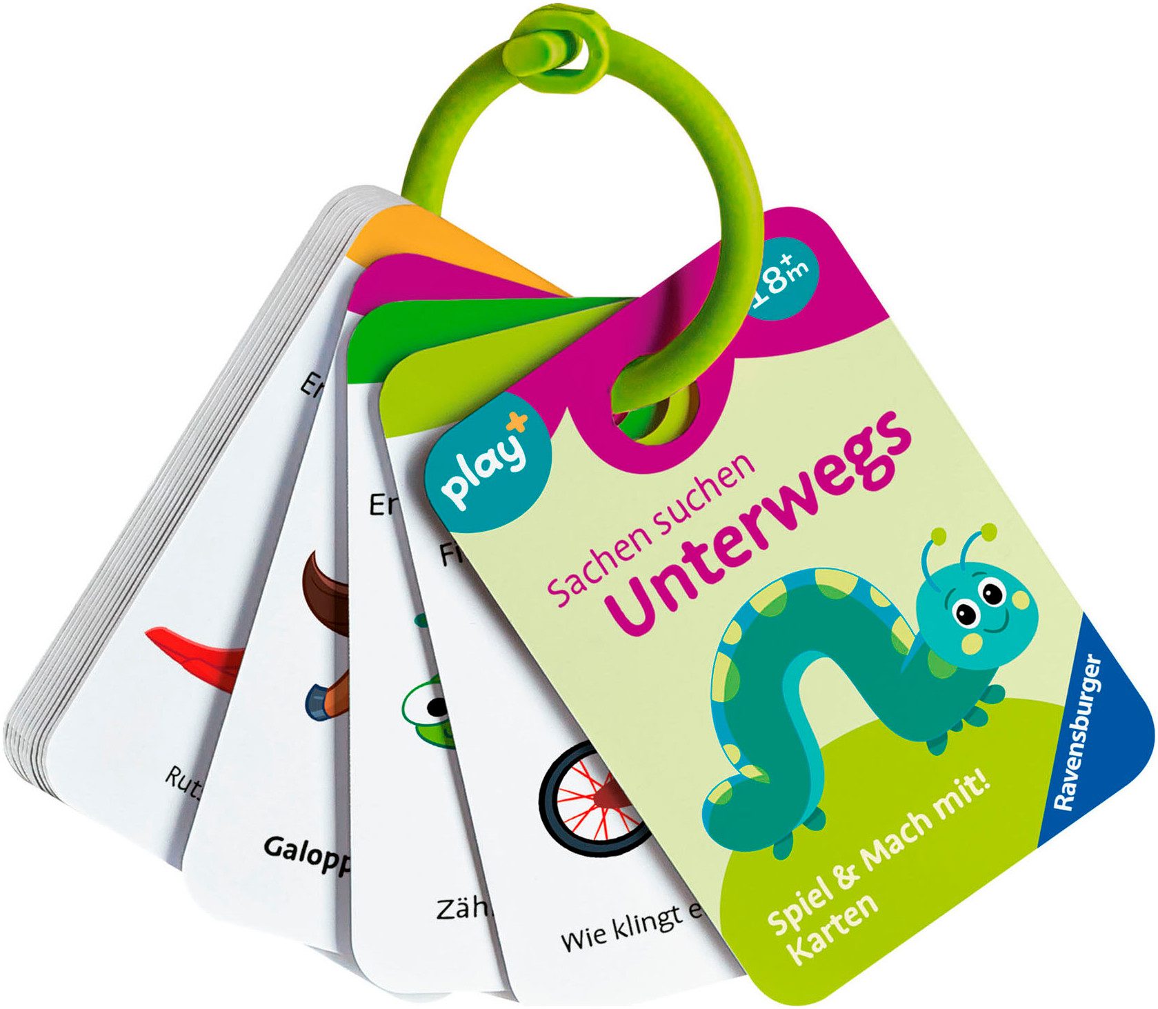 Ravensburger Spiel Play+ Spiel & Mach mit! Karten: Sachen suchen: unterwegs, Spiel für Kleinkinder