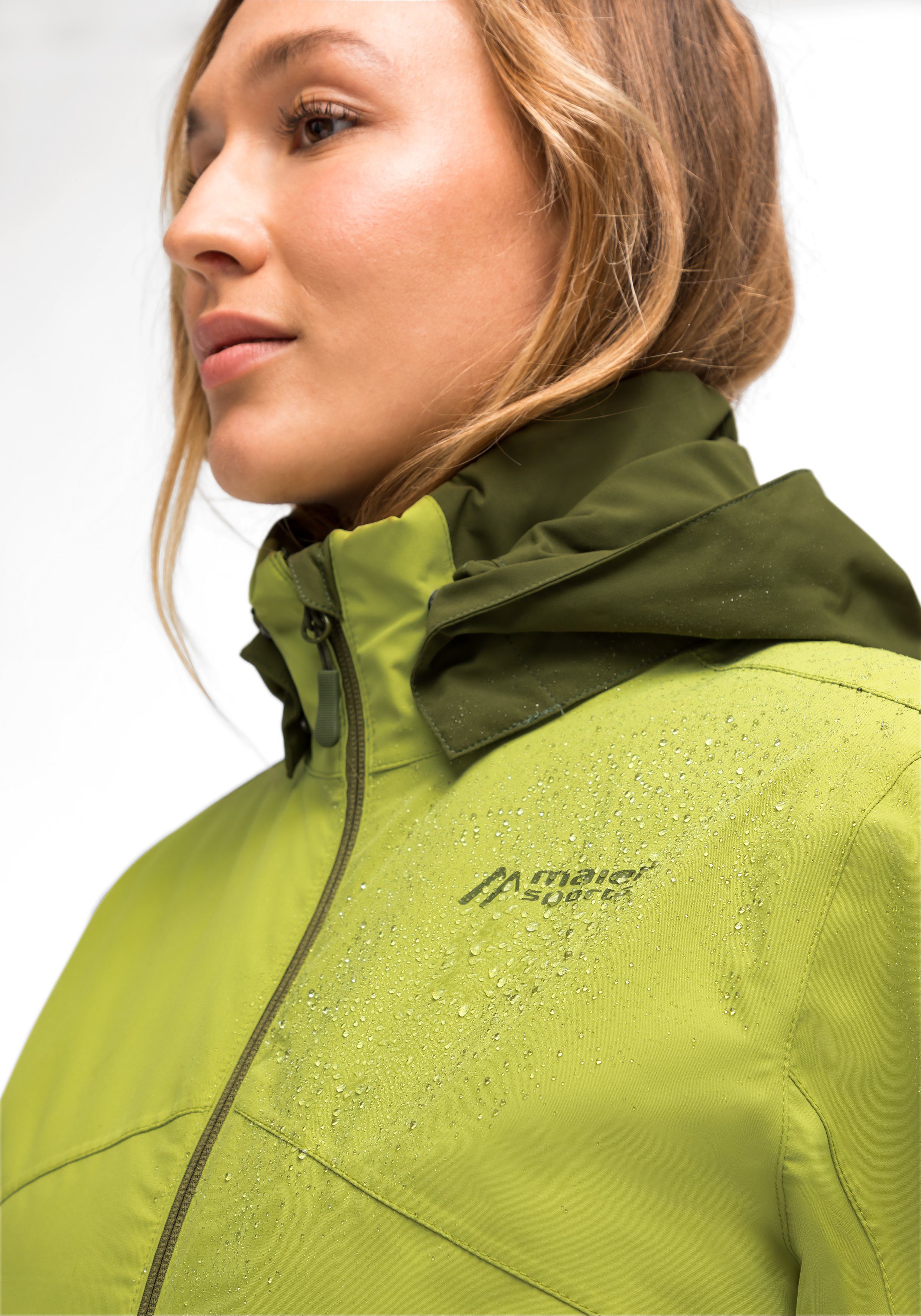 Maier Sports Outdoorjacke Jauk W wasserdicht atmungsaktiv maigrün und Winter-Jacke für Wanderjacke Damen