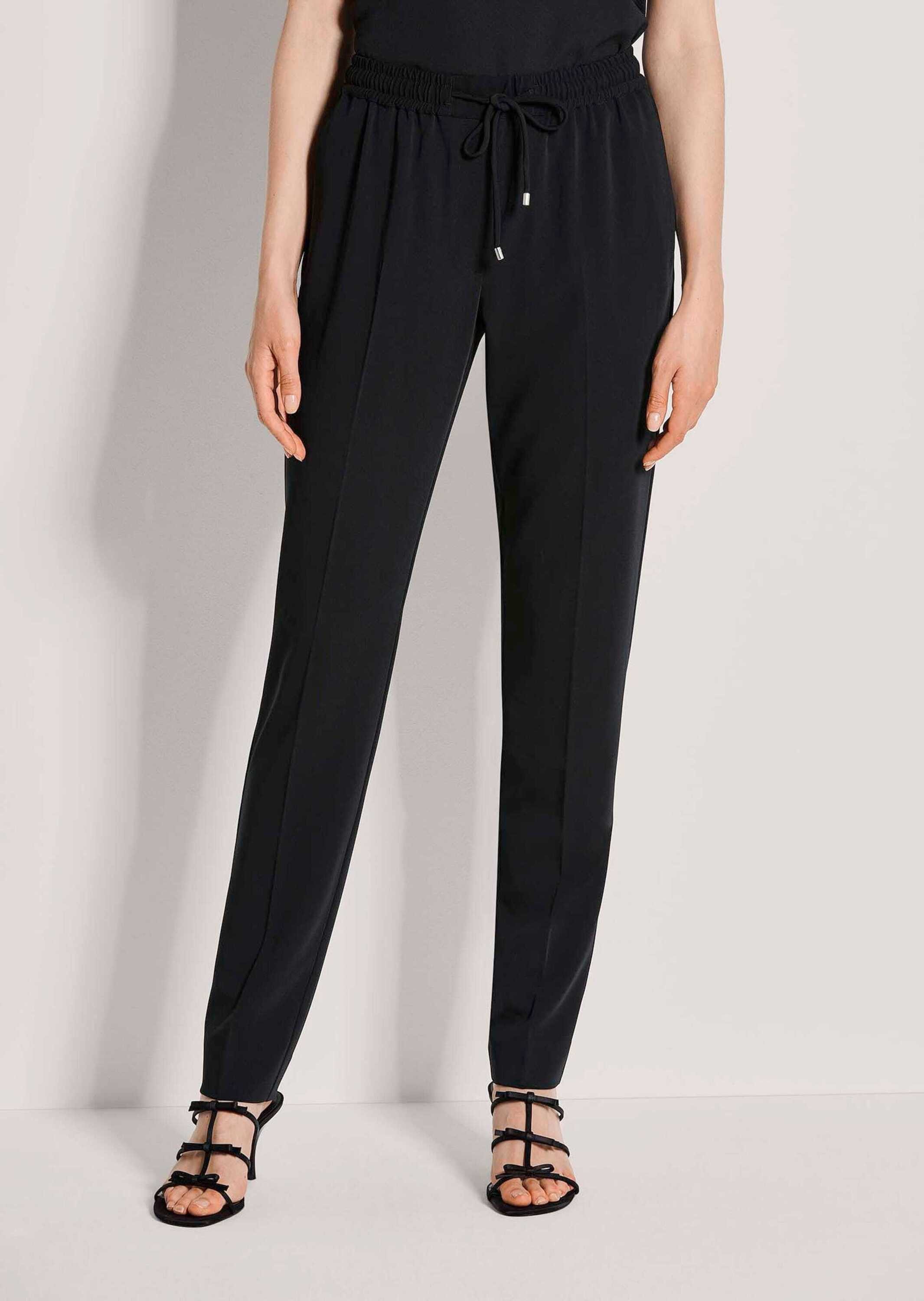 MADELEINE Jogger Pants Schlupfhose mit Bindeband Jerseyhose mit Schlupfbund, Taschen, Bügelfalten und Knöchellänge