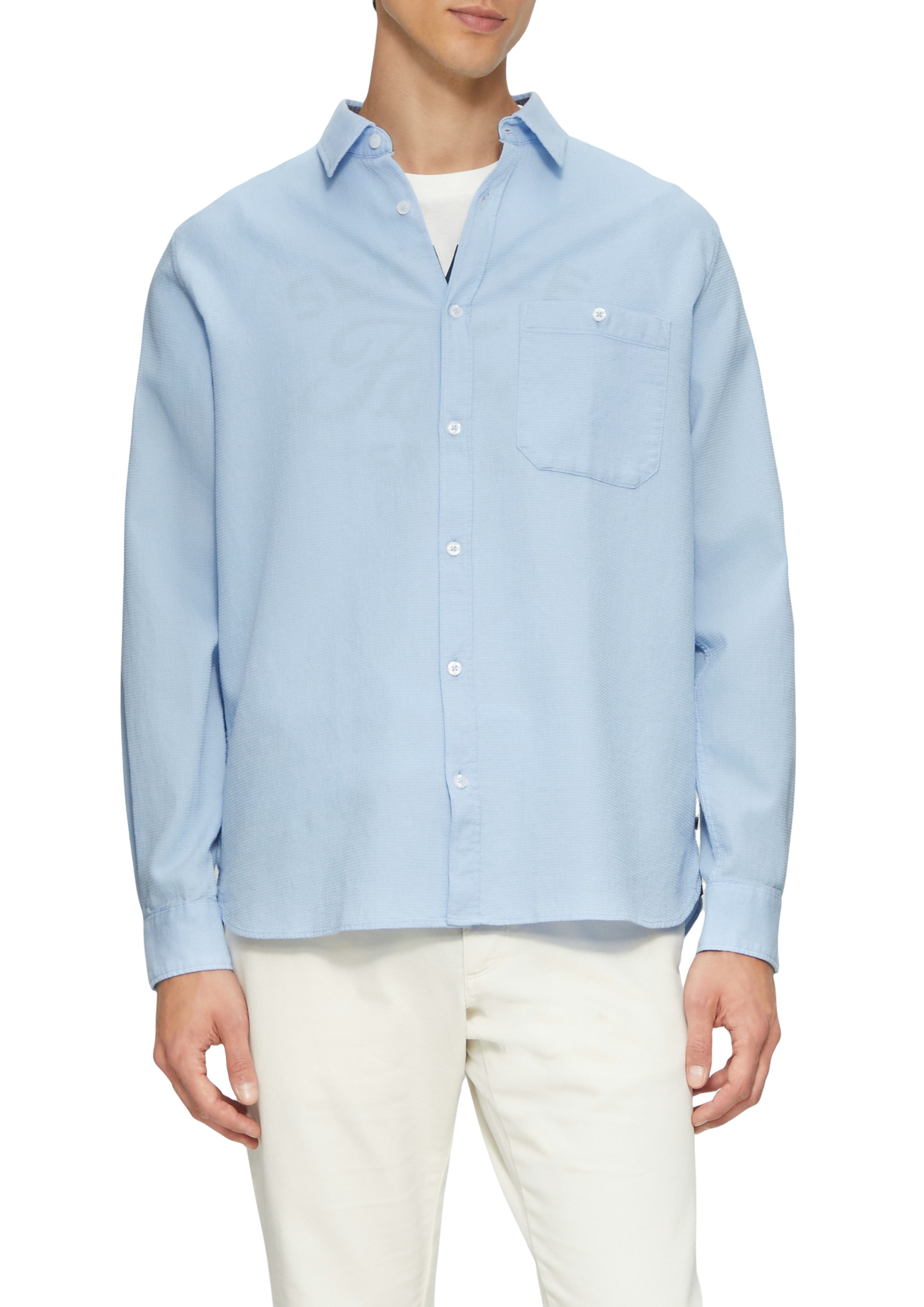 s.Oliver Langarmhemd mit Struktur Muster günstig online kaufen