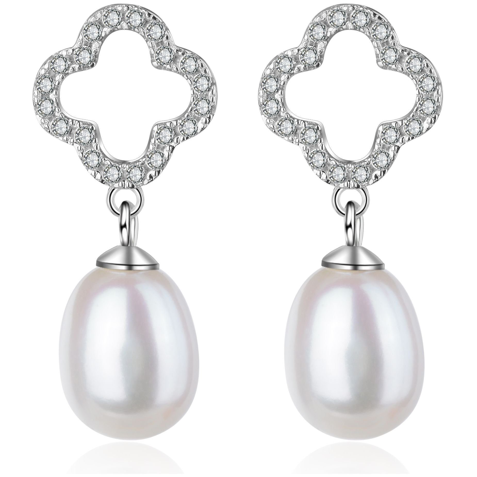 AILORIA Perlenohrringe MAYU Ohrringe, 925 Sterling Silber mit Süßwasserperlen