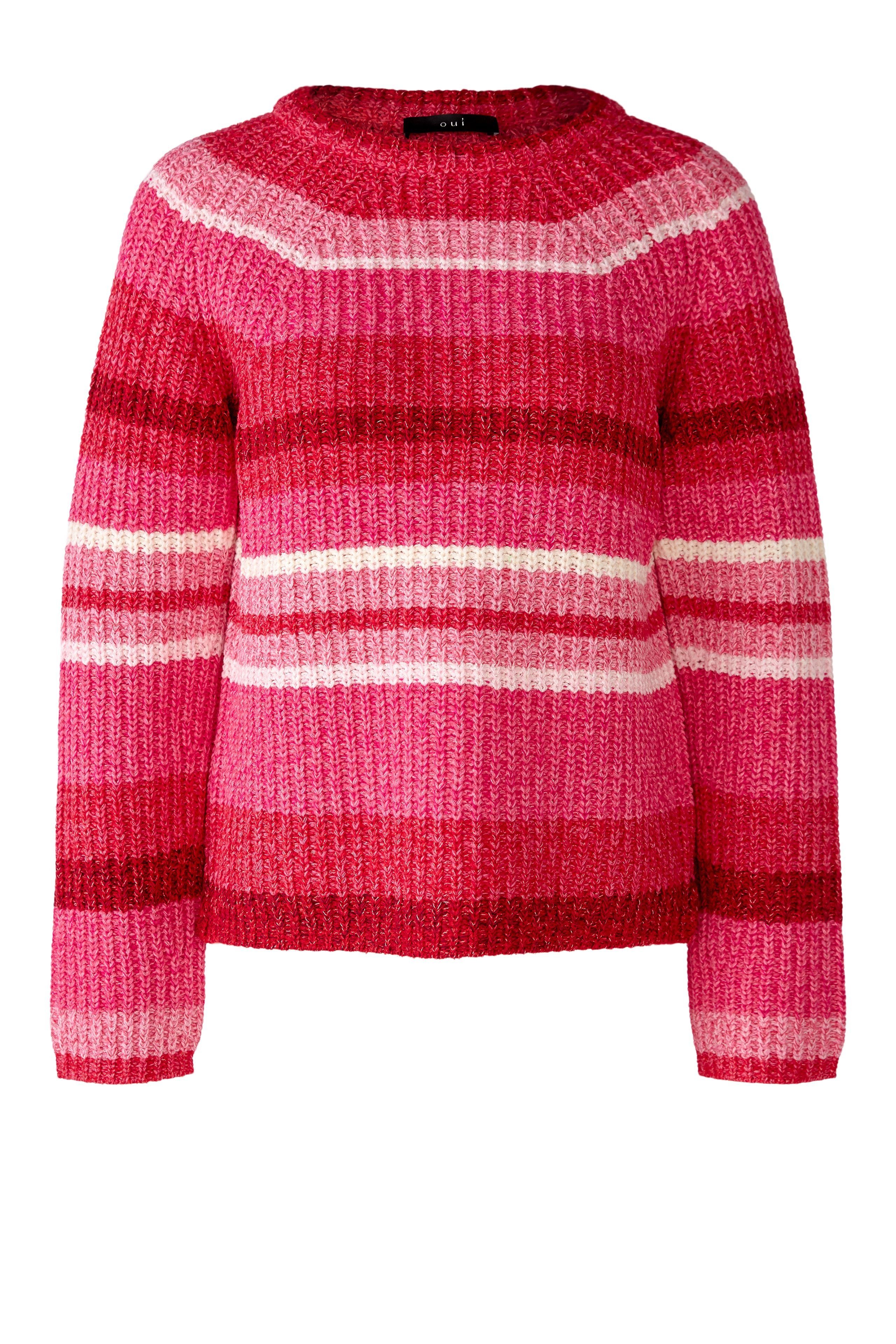 Strickpullover Oui Damen Pullover Iconic Garnmix - pink red 44