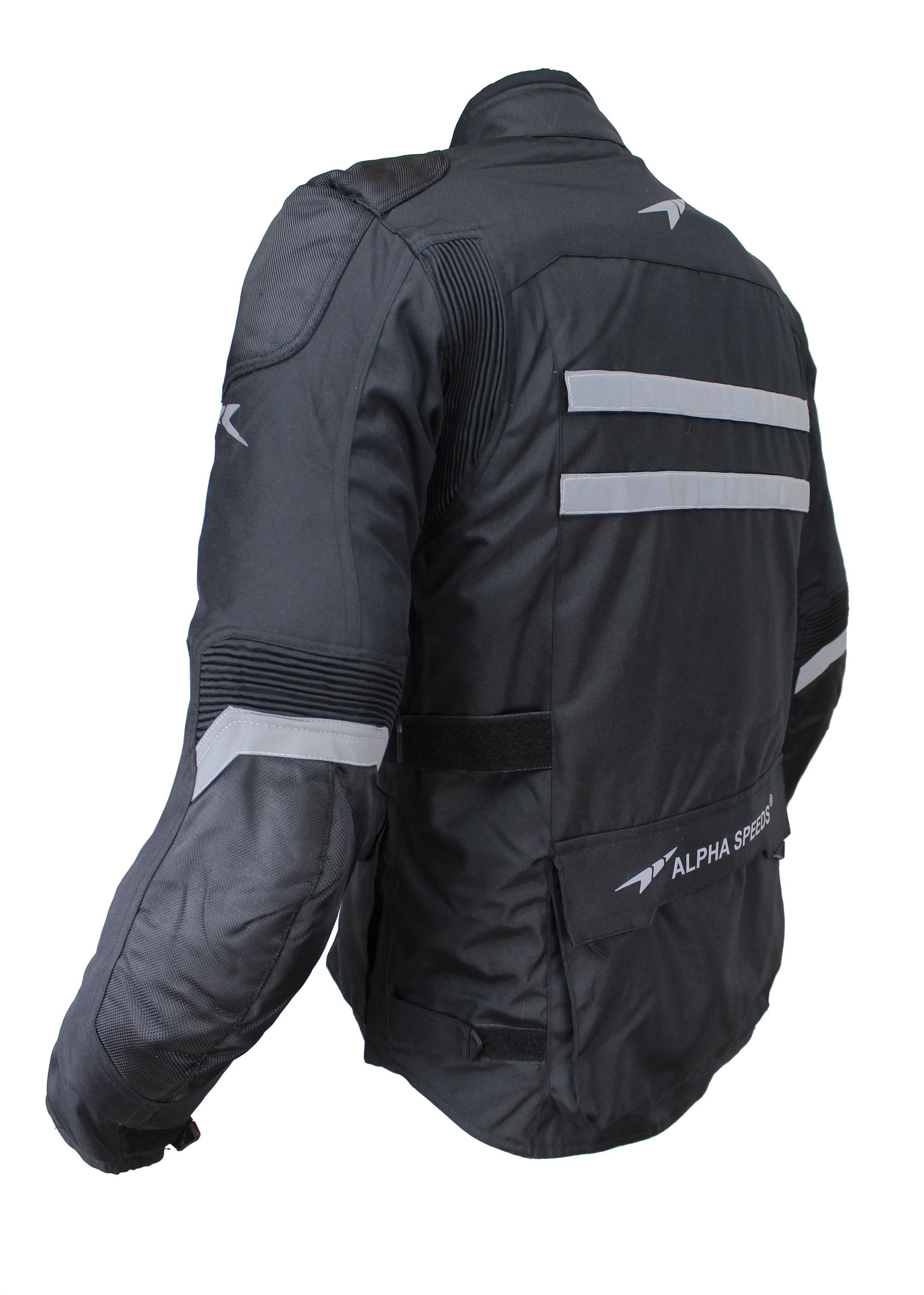 Alpha Speeds Motorradjacke Herren Motorrad Textiljacke Biker Wasserdicht Jacke (CUSTOM EDITION, inklusive Protektoren, Trennbare Reflektierende Patches) Trennba – Bild 5 von 5