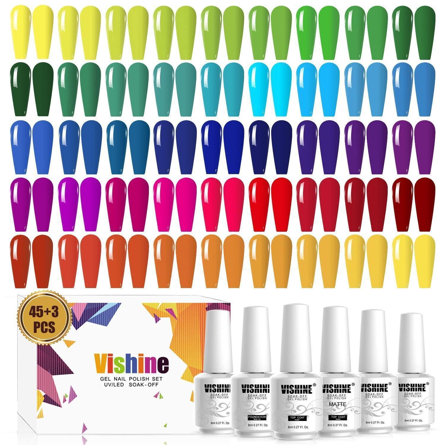 LuxusKollektion Nagellack-Set Gel Nagellack Set 48 Farben 8ml