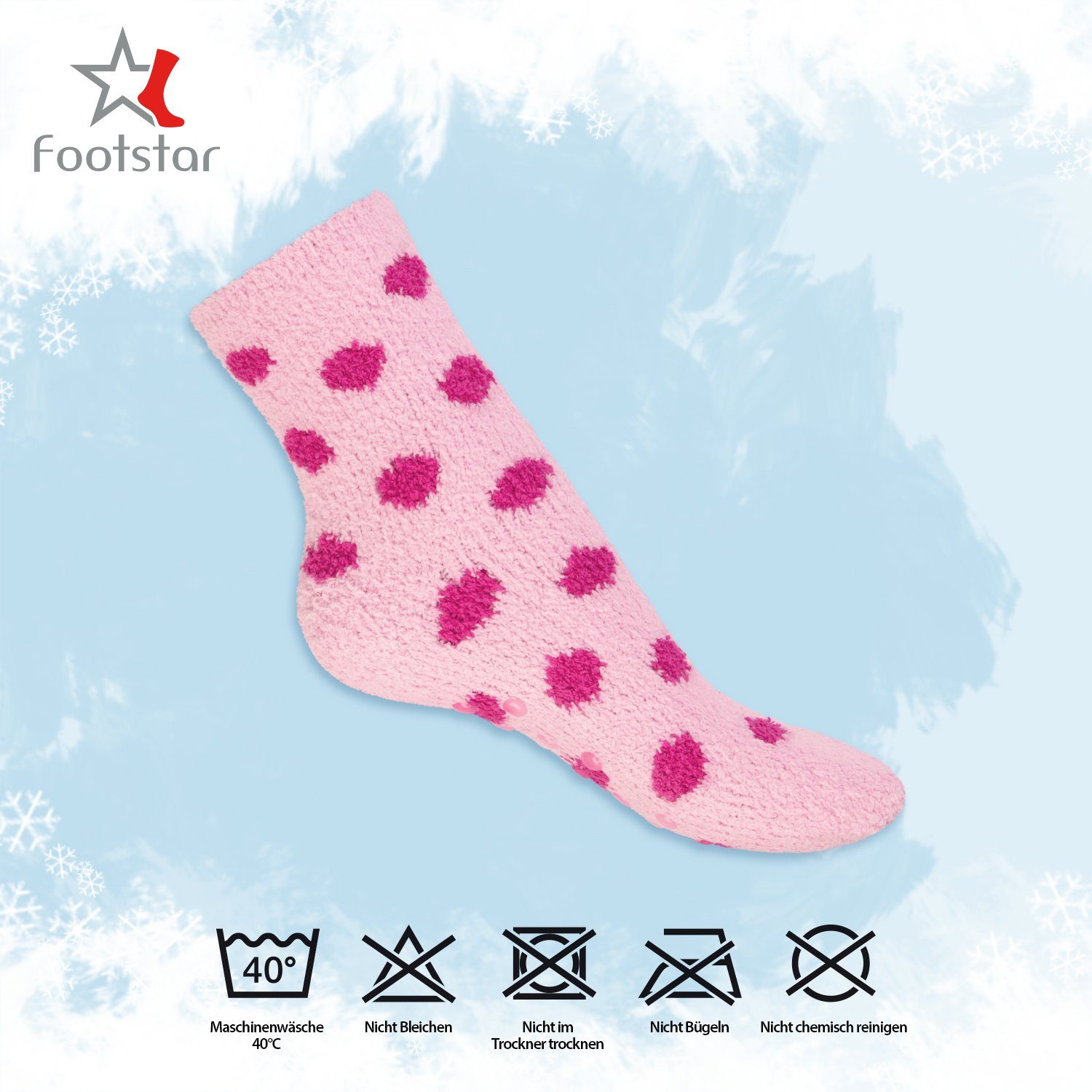 Footstar Kuschelsocken Plüschsocken für Damen & Herren Socken (6 Paar)