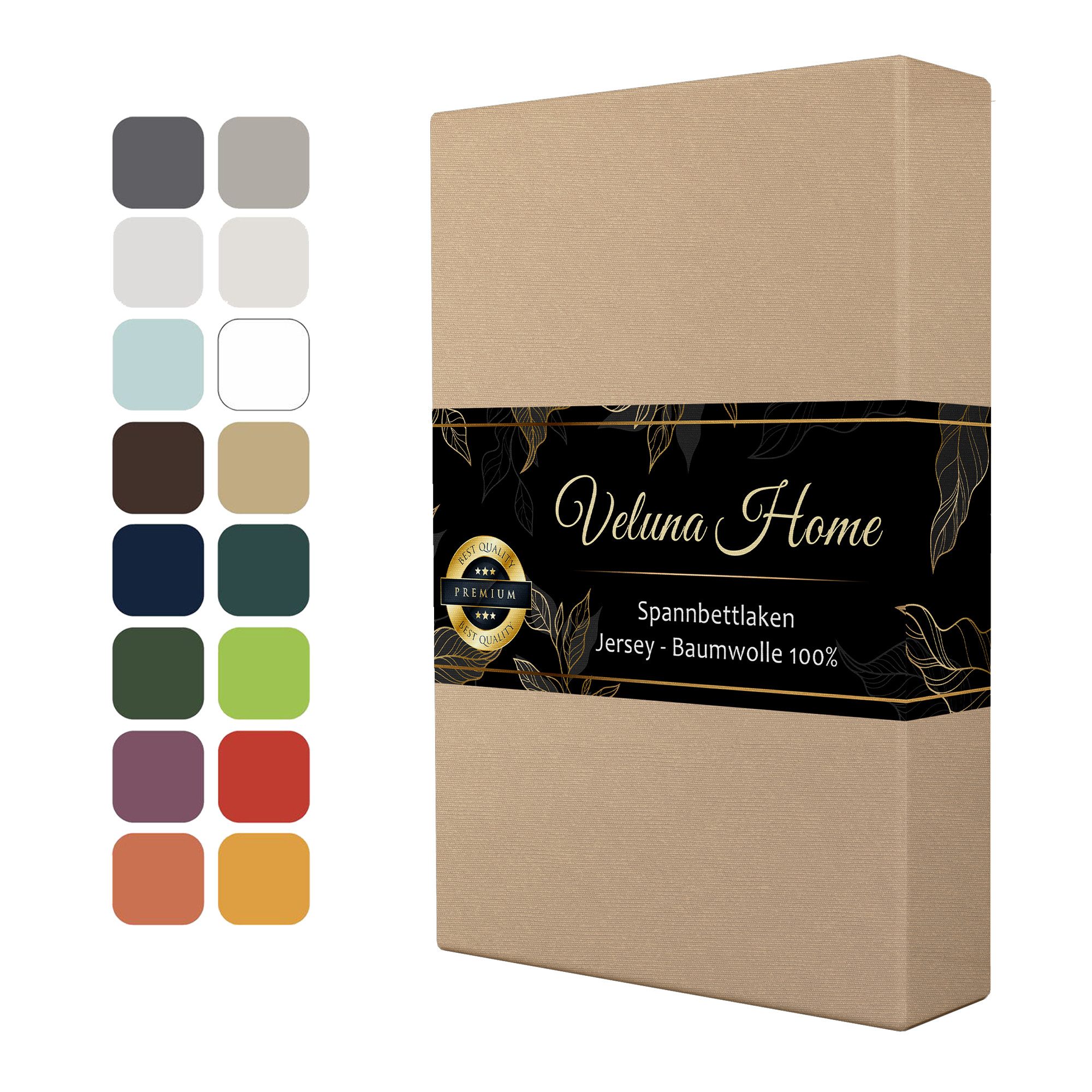 Veluna Home Spannbettlaken Premium Jersey Bettlaken, 150 g/m² Spannbetttuch günstig online kaufen