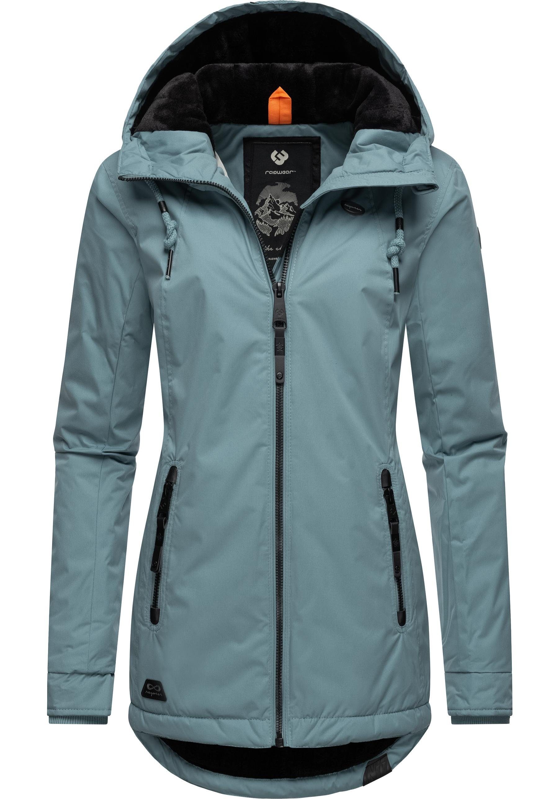 Ragwear Winterjacke Zuzka Winter Wasserdichter Winterparka mit Teddyfleece Innenfutter