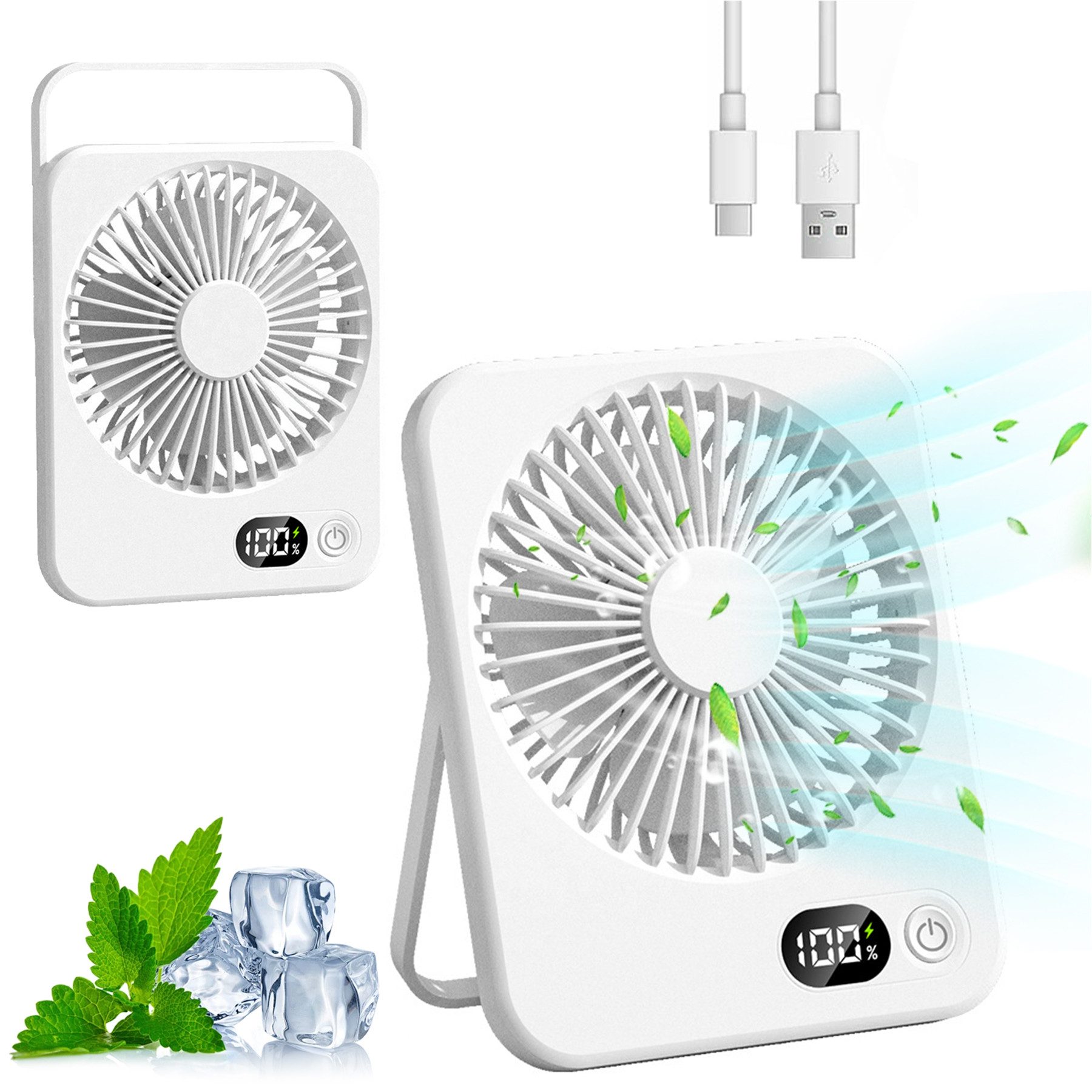 Senmudi Mini USB-Ventilator Klein Tischventilator USB Leise Ventilator Akku günstig online kaufen
