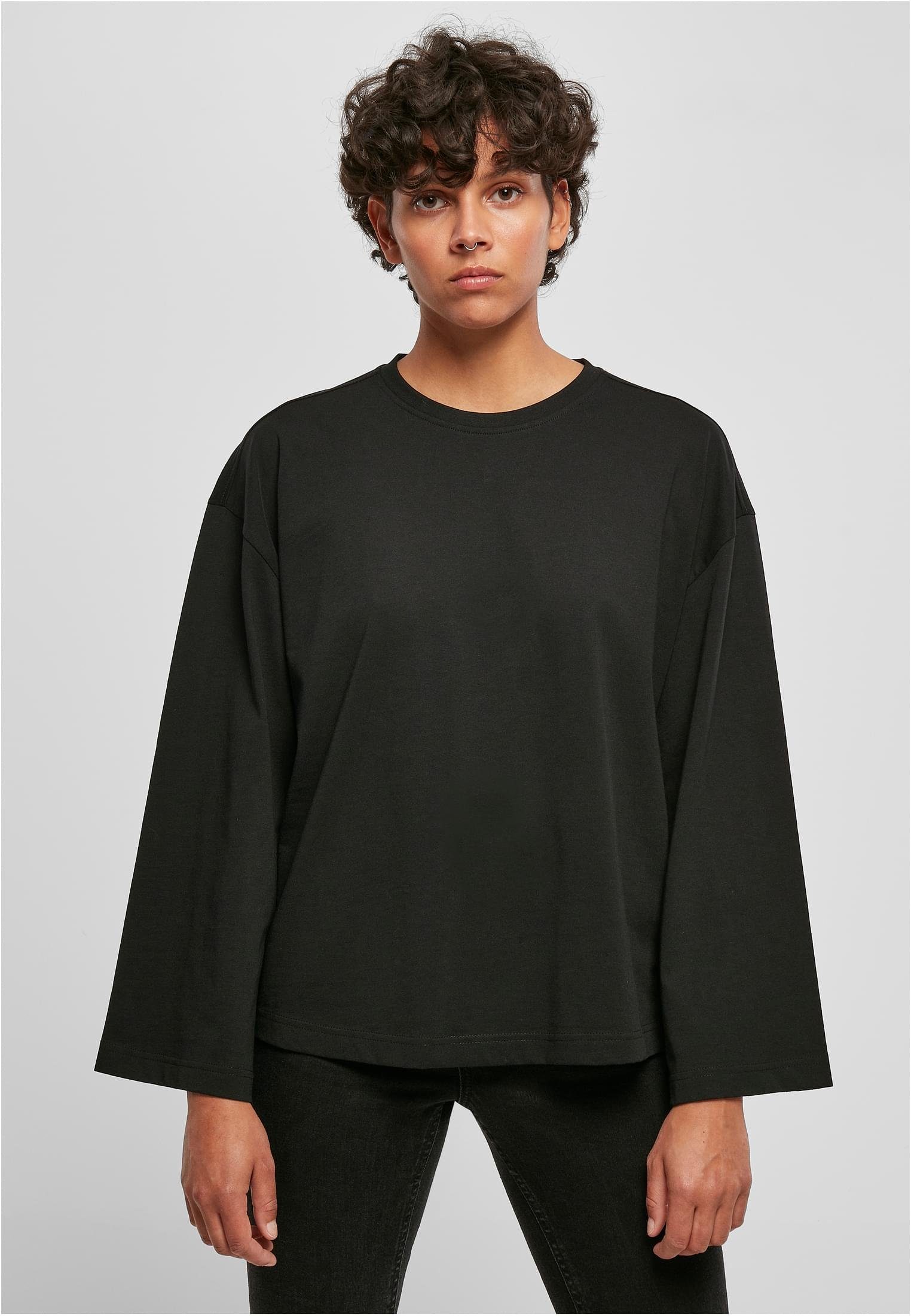 Longsleeve Oversized (1-tlg) black Ladies Organic Damen URBAN Langarmshirt Wide CLASSICS