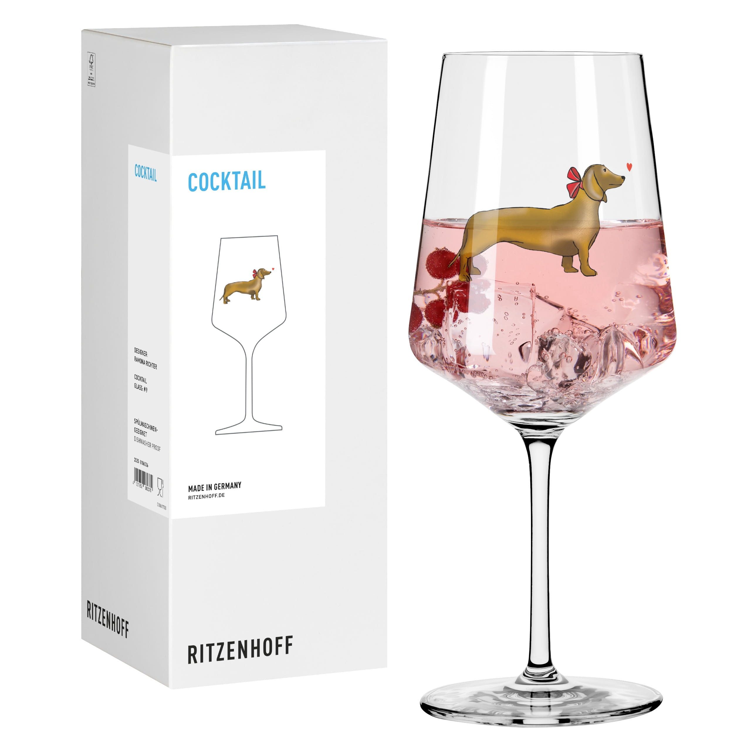 Ritzenhoff Longdrinkglas Tierisch Glücklich, Kristallglas