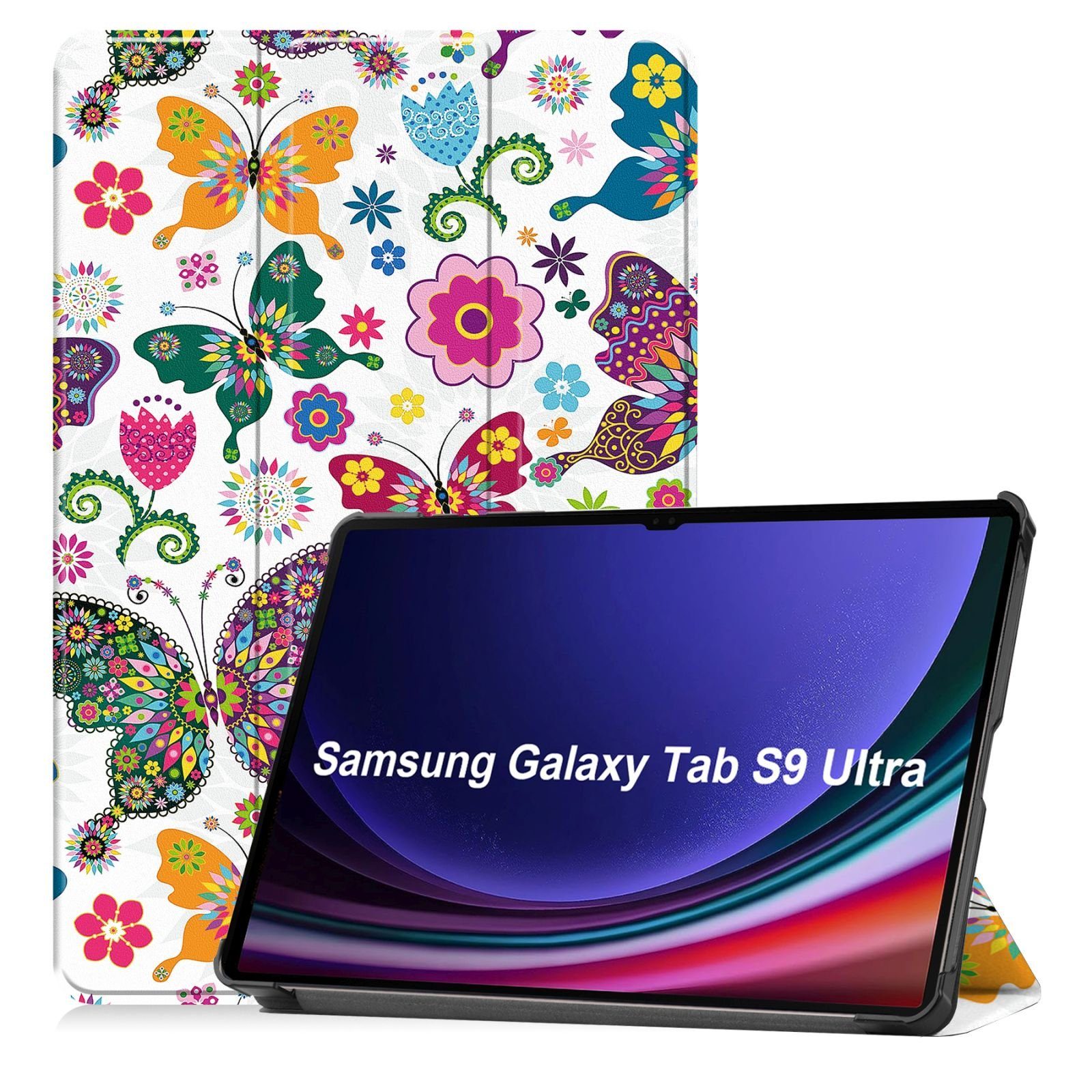 Lobwerk Tablet-Hülle Schutzhülle für Samsung Tab Galaxy S9 Ultra SM-X910 SM-916B 14.6 Zoll, Wake & Sleep Funktion, Sturzdämpfung, Aufstellfunktion