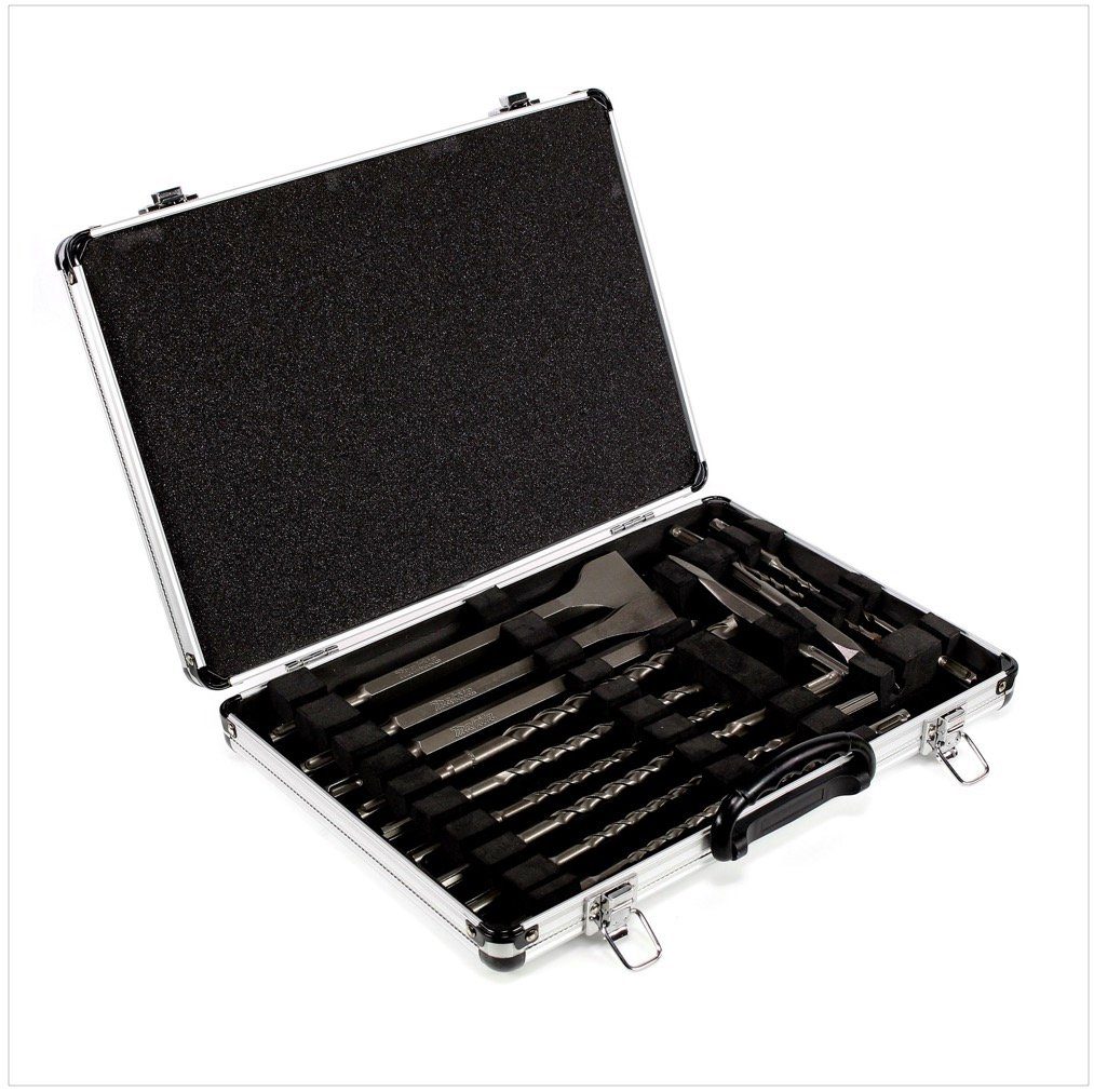 Makita Bohrer- und Meißelsatz D-21200 17tlg. SDS-Plus Bohrer und Meißel Set im Alukoffer