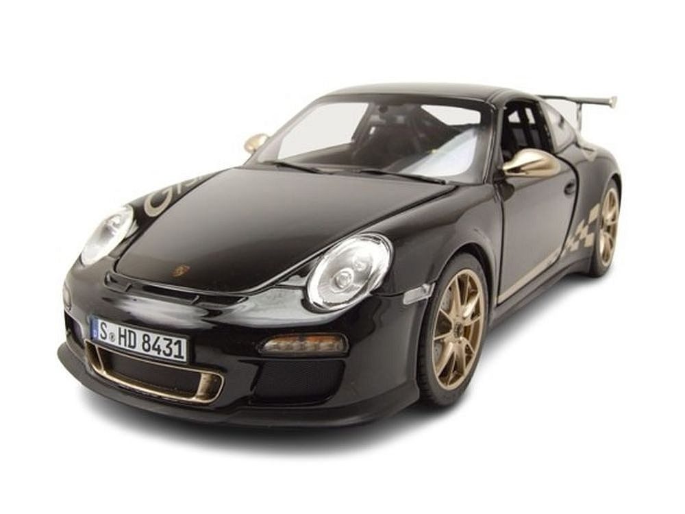 Norev Modellauto Porsche 911 GT3 RS 2009 schwarz gold, Maßstab 1:18