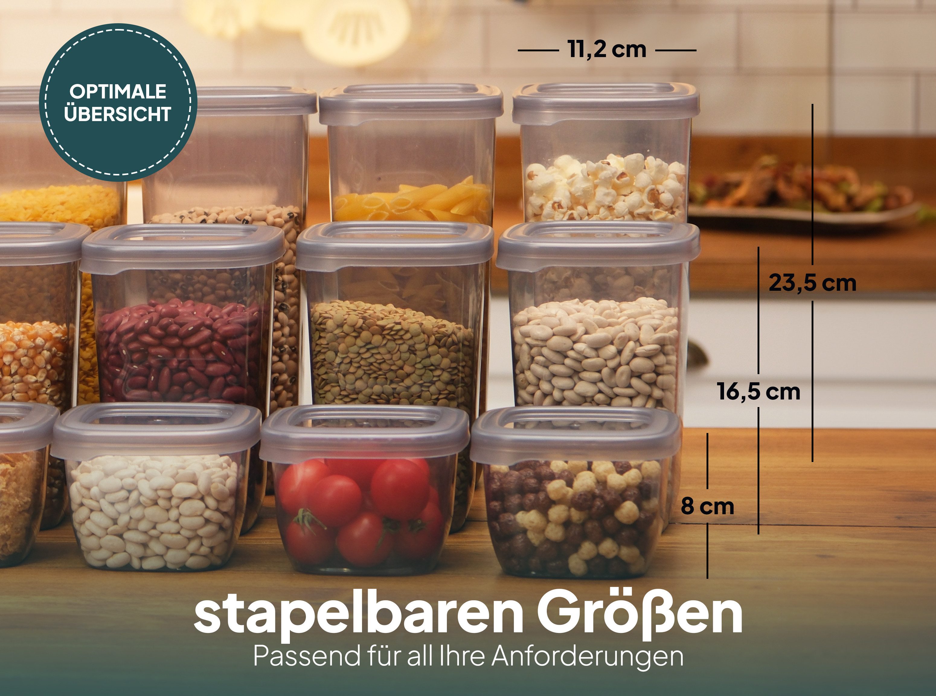 uandu home Vorratsdose Vorratsdosen mit Deckel Luftdicht, Vorratsbehälter Set, BPA Frei, (Vorratsbehälter Set, Aufbewahrungsbox Küche, BPA Frei Kunststoff, Luftdichte Aufbewahrungsbox)