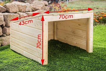 wortek Mähroboter-Garage 67x67x42 cm, fertig montierter Carport, für Roboter von Gardena, Husqvarna, Robomow, Bosch