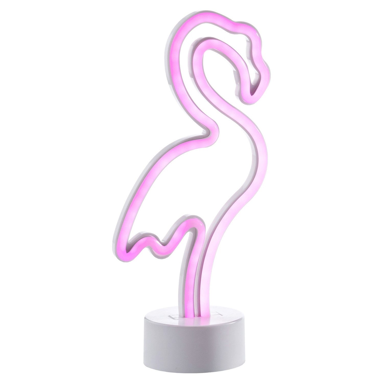 casa NOVA LED Tischleuchte FLAMINGO, H 29,5 cm, Pink, Silbergrau, Kunststoff, USB-Anschluss, LED fest integriert, Batteriebetrieben, inkl. USB-Kabel