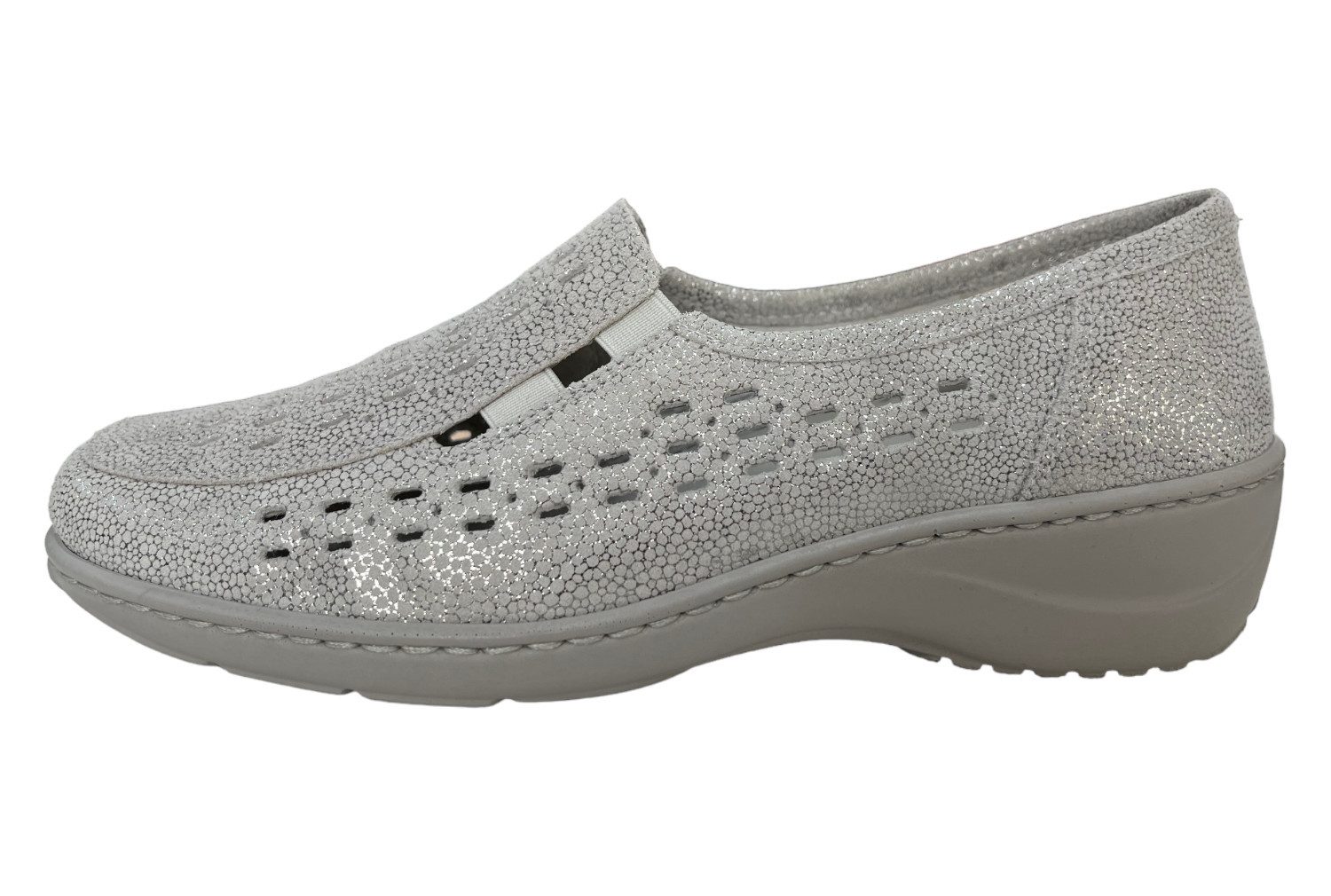 Waldläufer Damen Slipper Kya 607503-100-070 stein grau Slipper