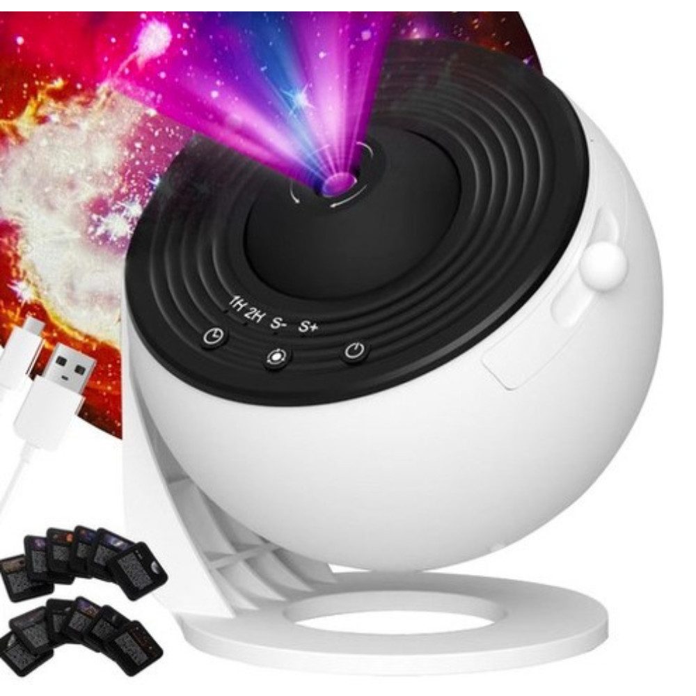 IZOXIS LED-Sternenhimmel Sternprojektor Schlafzimmer Sternenhimmel, Sternenhimmel, LED fest integriert, mehrfarbig, 13 einzigartige, detaillierte Muster von Galaxien