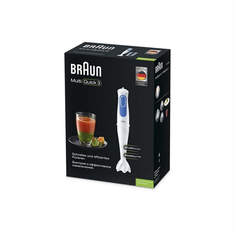 Braun Stabmixer Braun Entsafter MQ 3000 Smoothie Weiß WeißBlau 700 W, 700 W