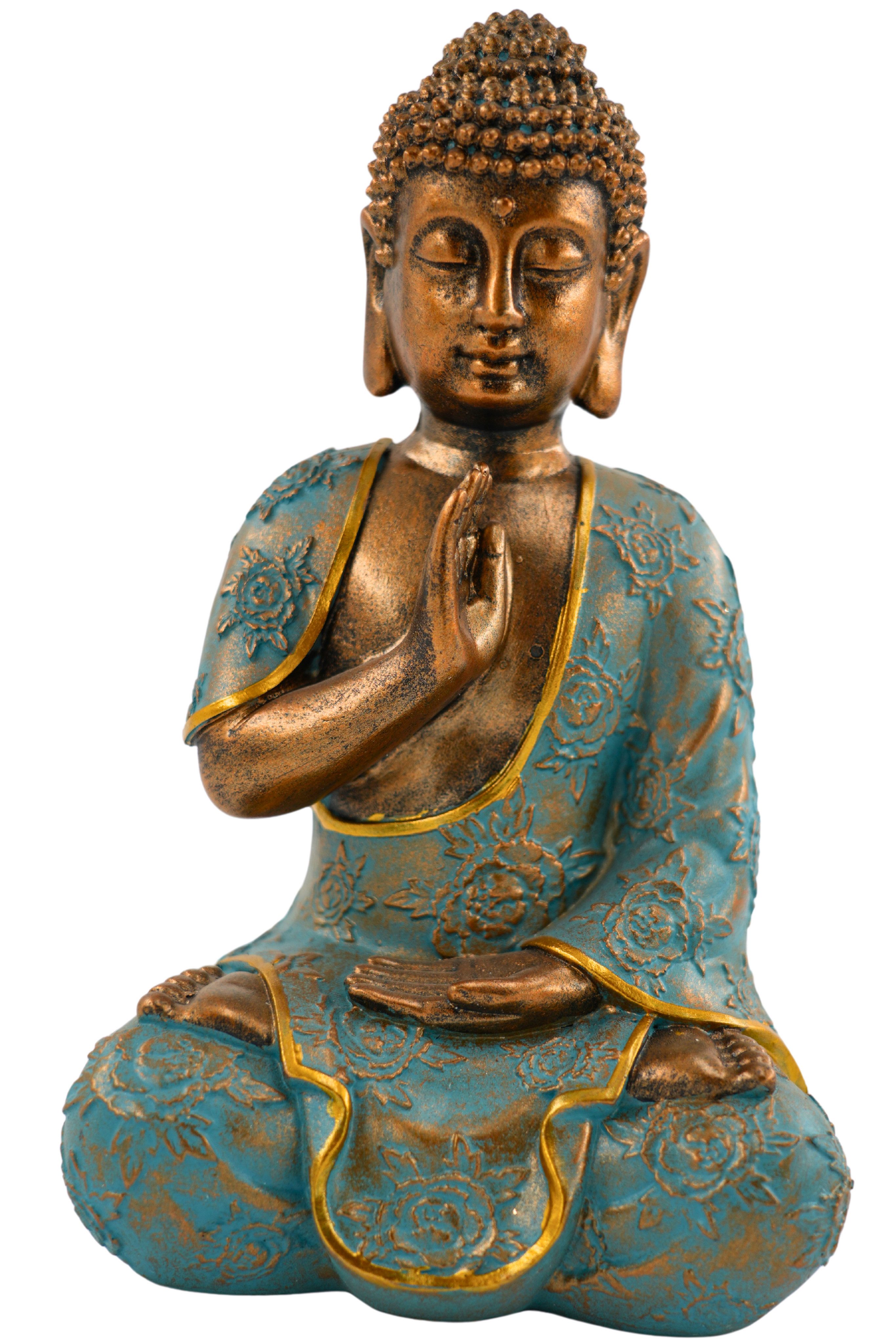 MF Buddhafigur Dekorative Buddha Statue in Dhyana Mudra Meditationshaltung Höhe 23cm