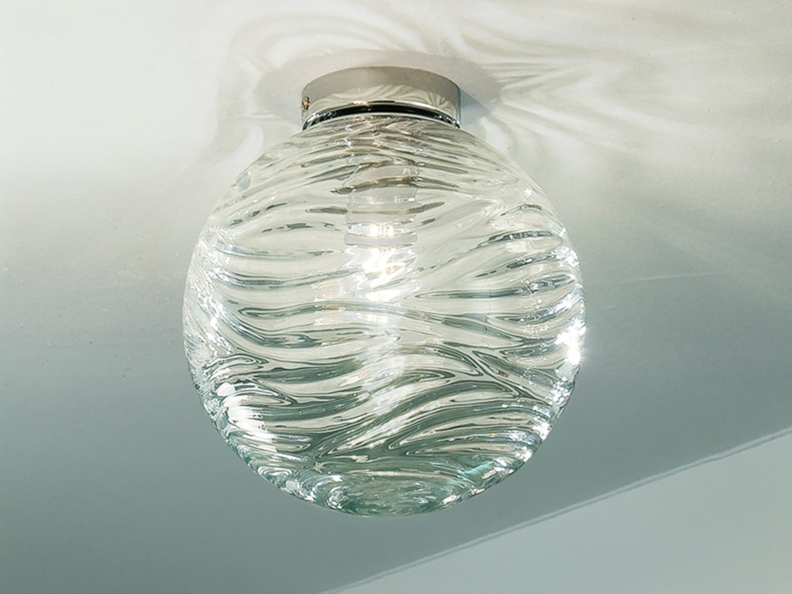 Luce Ambiente Design LED Deckenleuchte mit Glas-Kugel Lampenschirm Ø 30cm, Dimmfunktion, LED wechselbar, Warmweiß, klein-e Kugel-Lampe Retro Deckenlampe mit 3-Stufen Dimmer Leuchtmittel