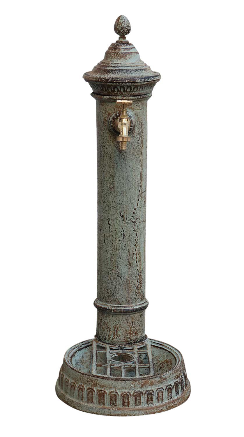 78cm Waschbecken Aubaho Standbrunnen Antik-Stil Eisen Waschplatz grün Brunnen Gartenbrunnen