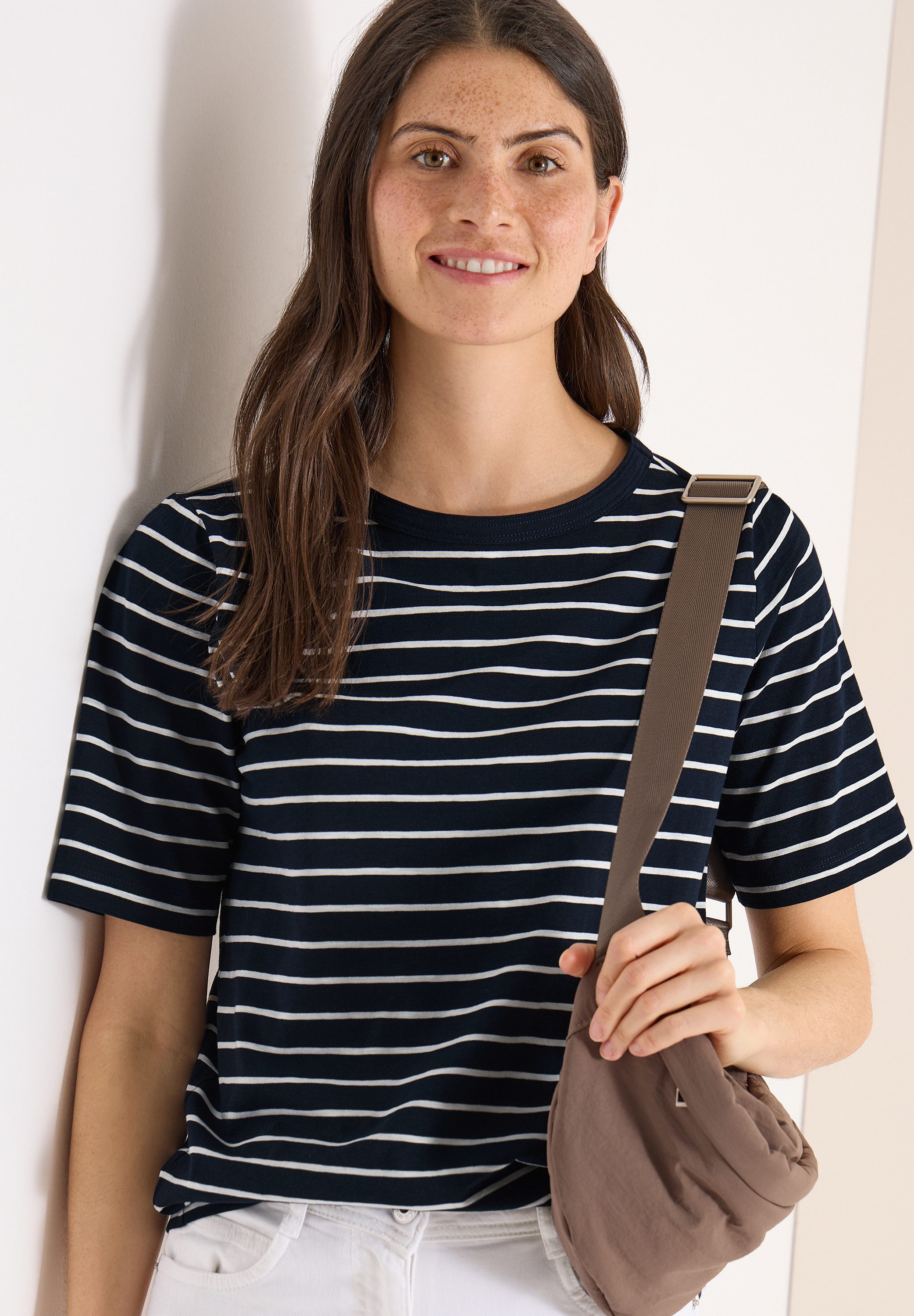 CECIL Rundhalsshirt Sommershirt im Streifen-Look günstig online kaufen