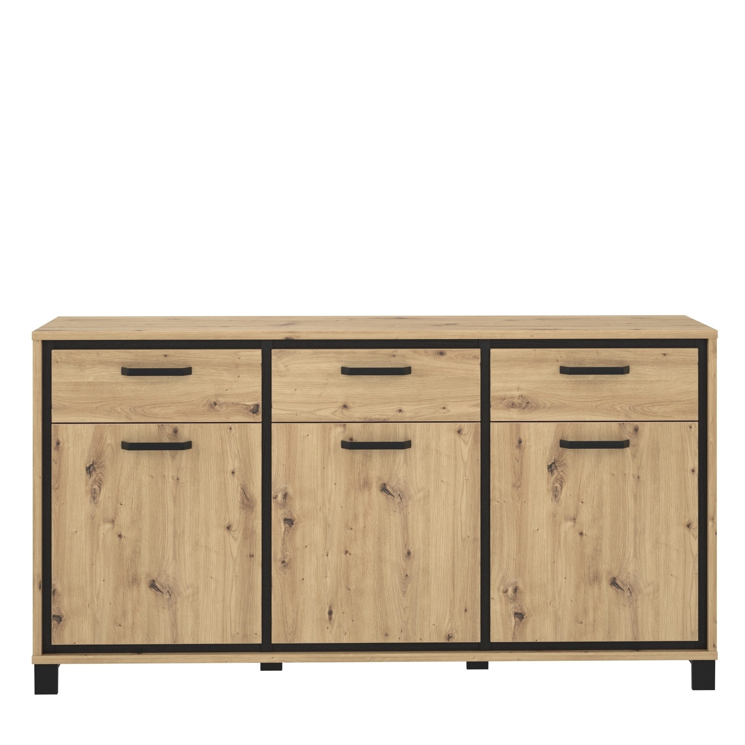 FORTE Kommode in schwarz,braun - 178,4x94,1x41,5cm (BxHxT)
